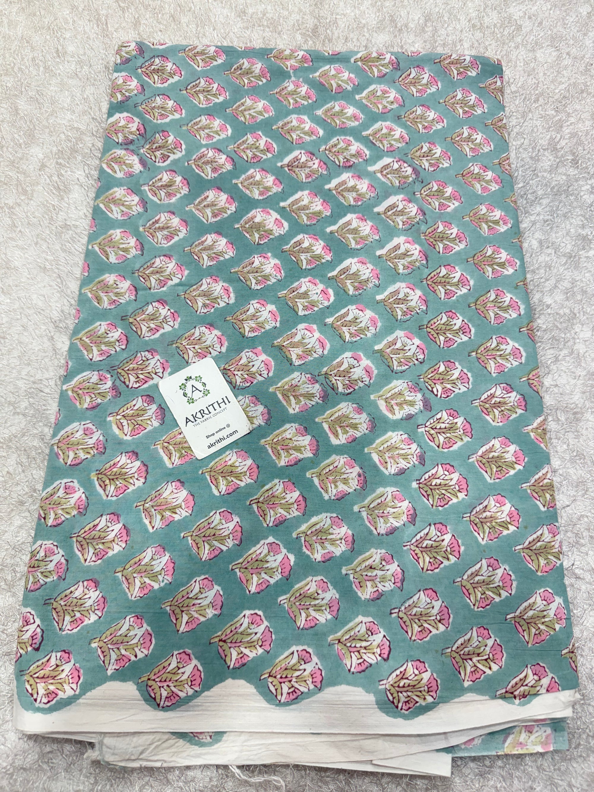 Hand block pure cotton fabric