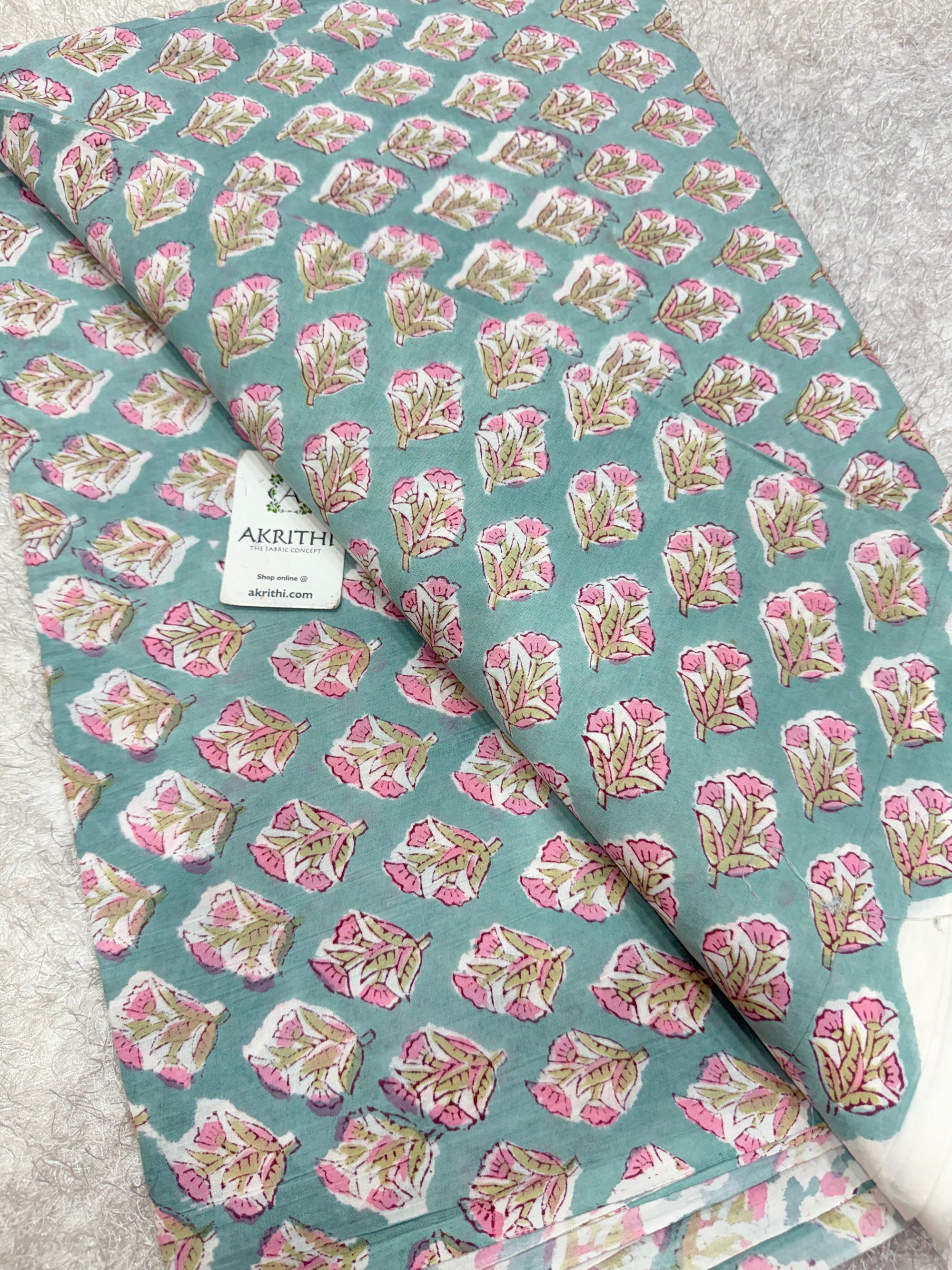 Hand block pure cotton fabric