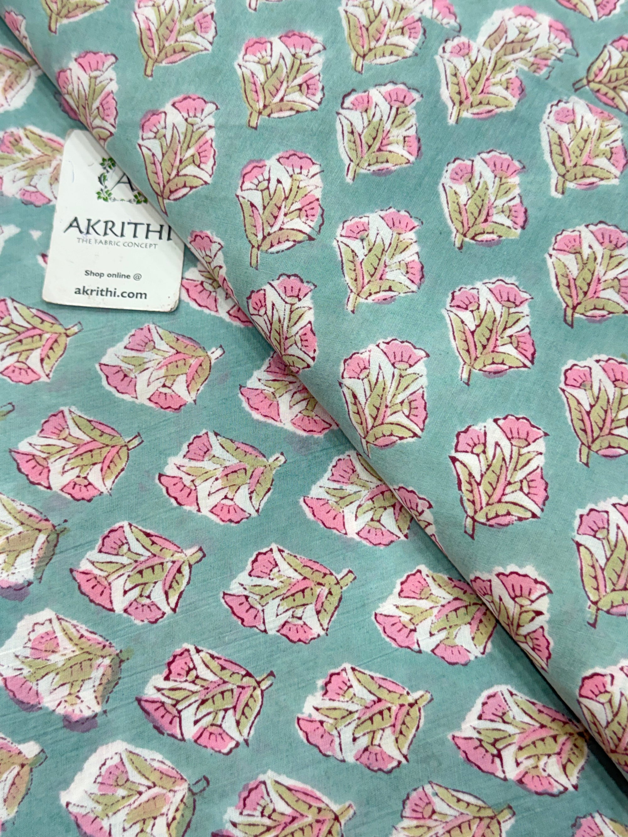 Hand block pure cotton fabric