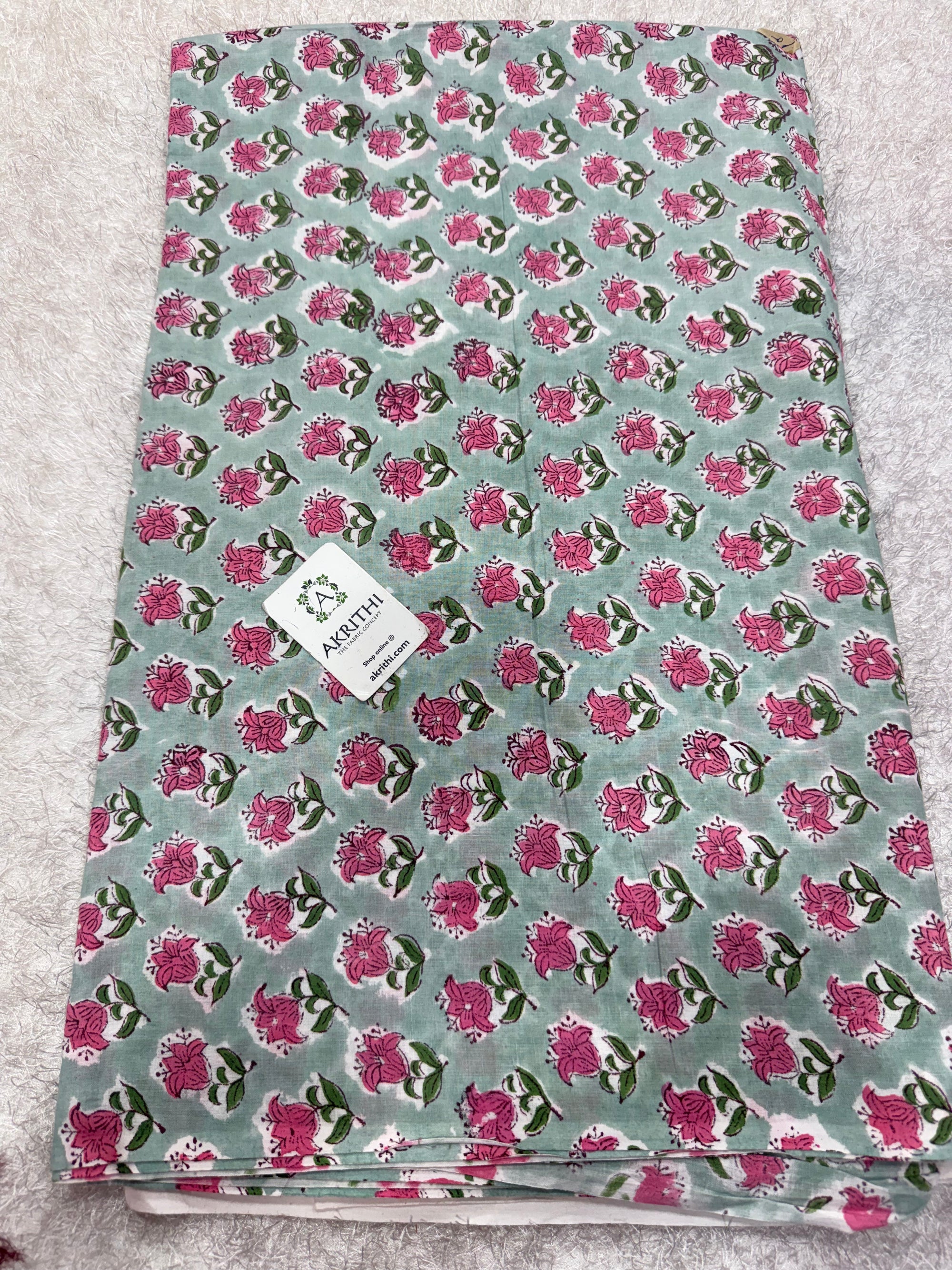 Hand block pure cotton fabric