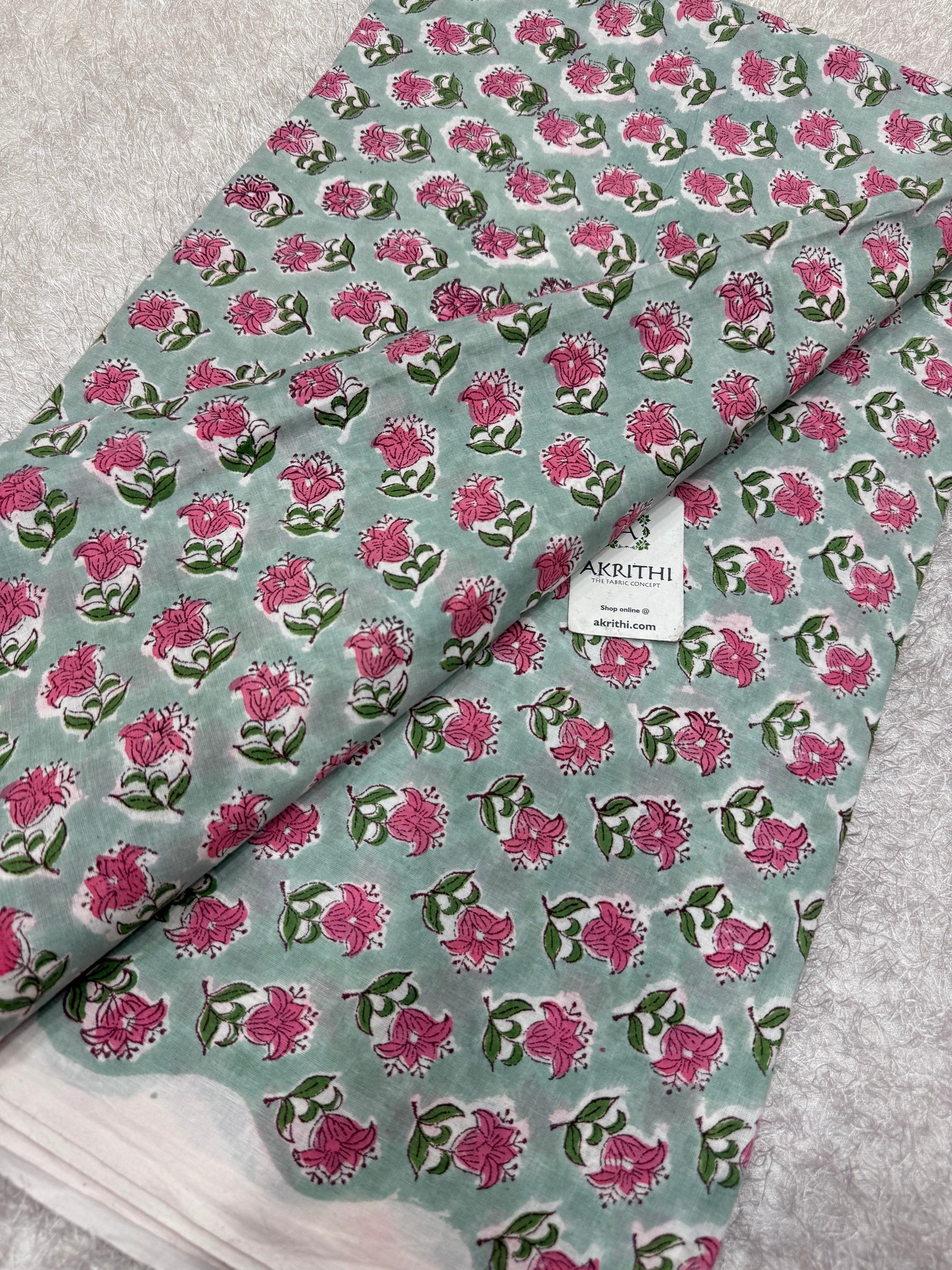 Hand block pure cotton fabric