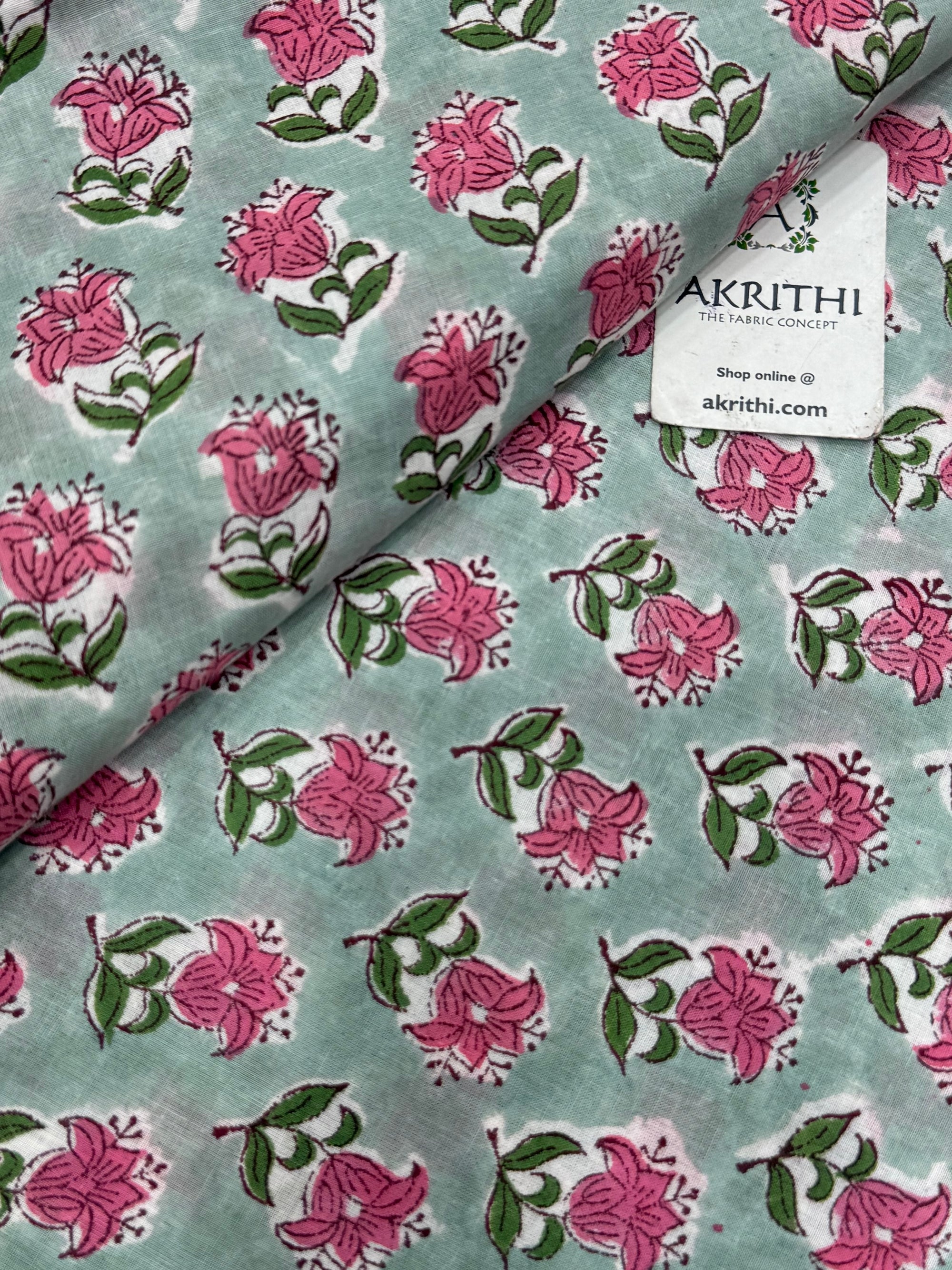 Hand block pure cotton fabric