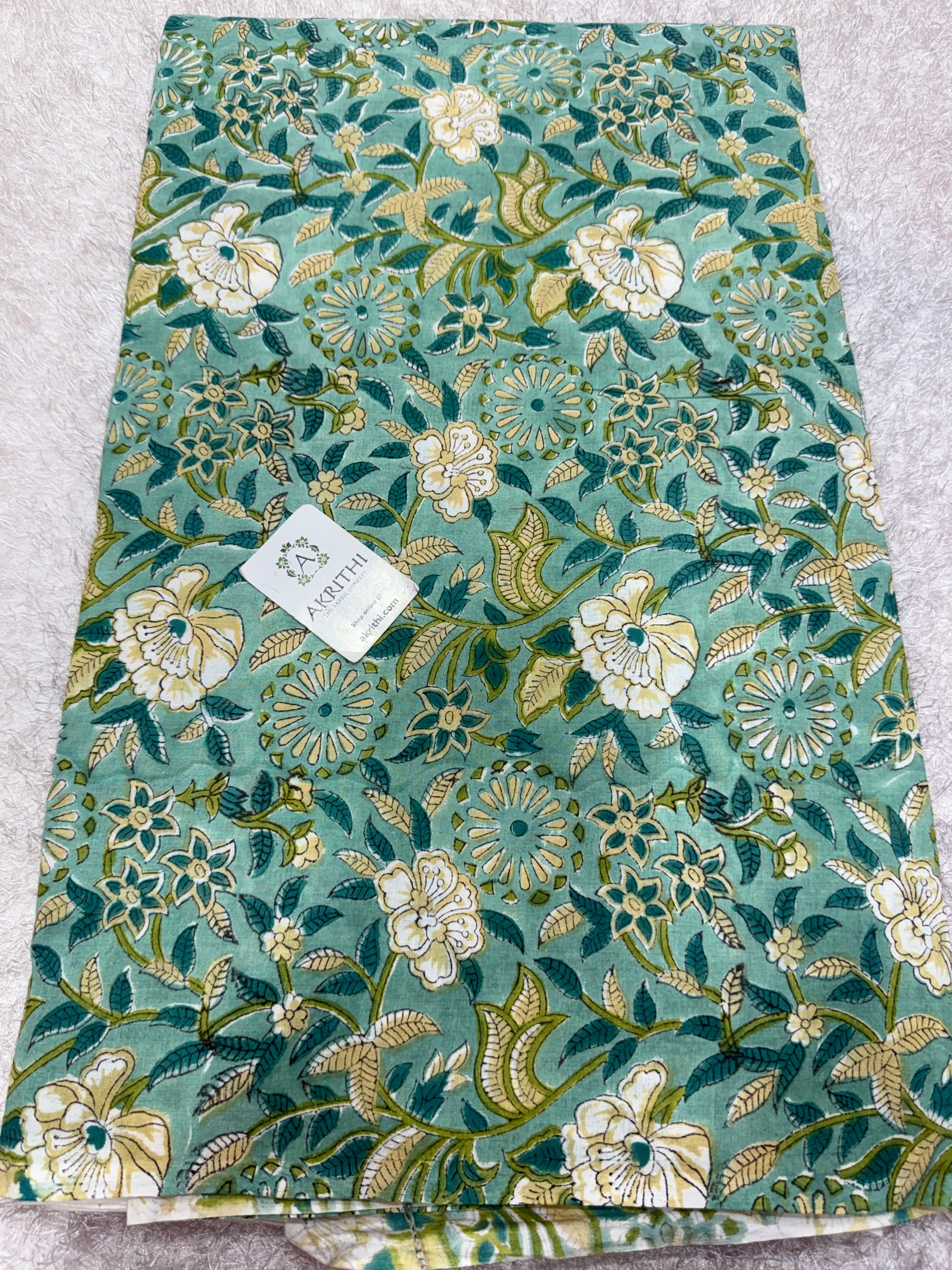 Hand block pure cotton fabric