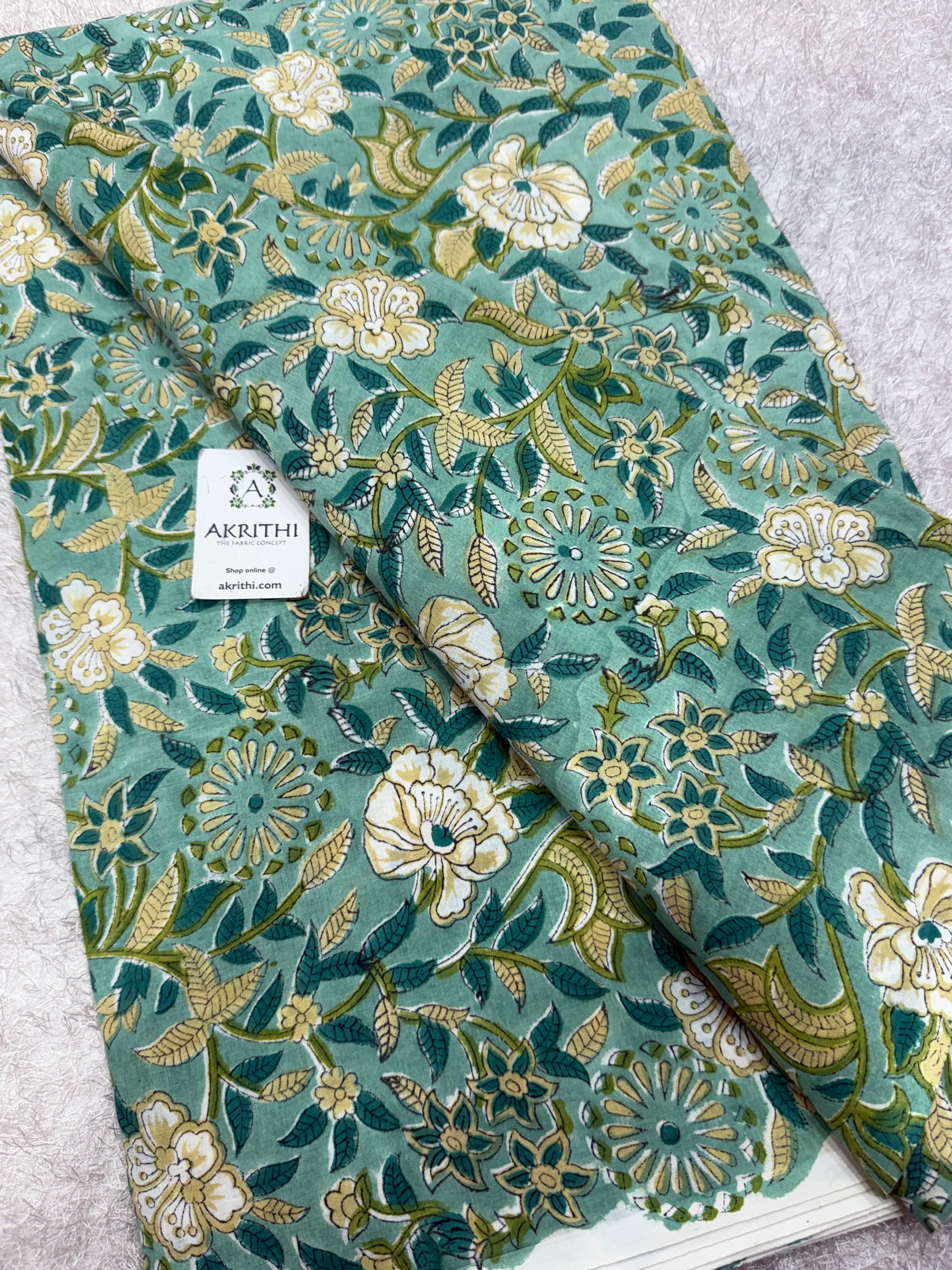 Hand block pure cotton fabric