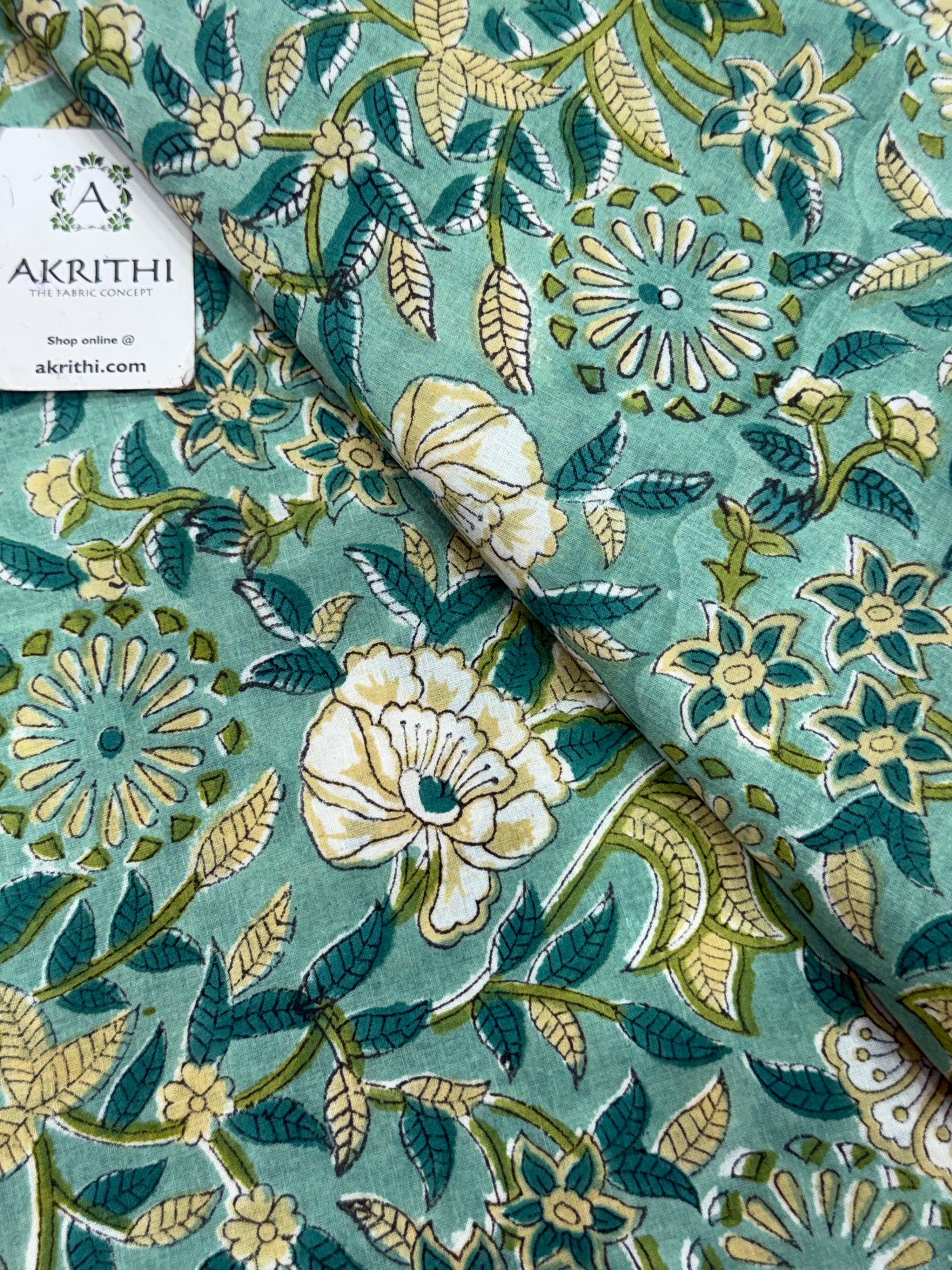 Hand block pure cotton fabric