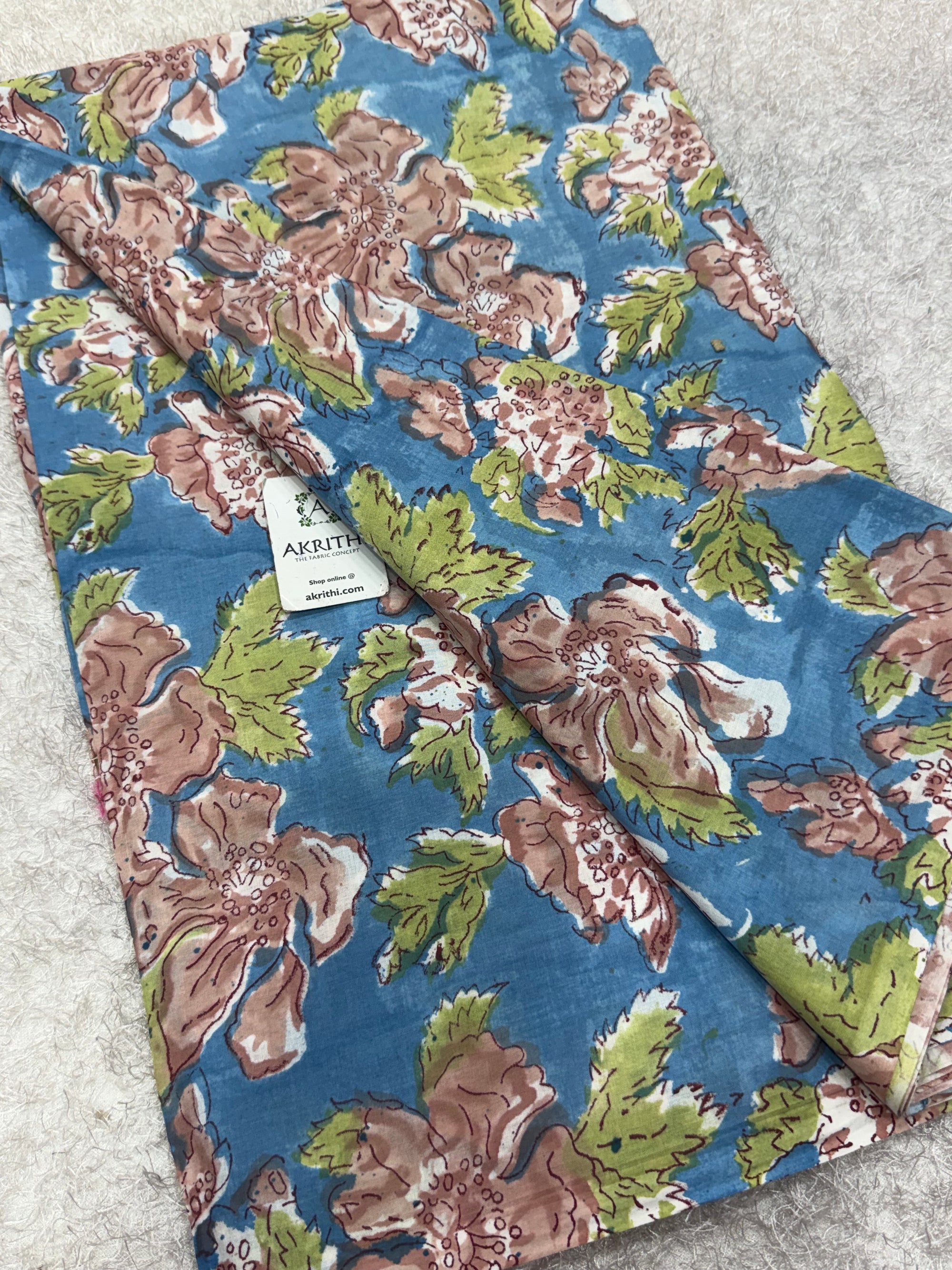 Hand block pure cotton fabric