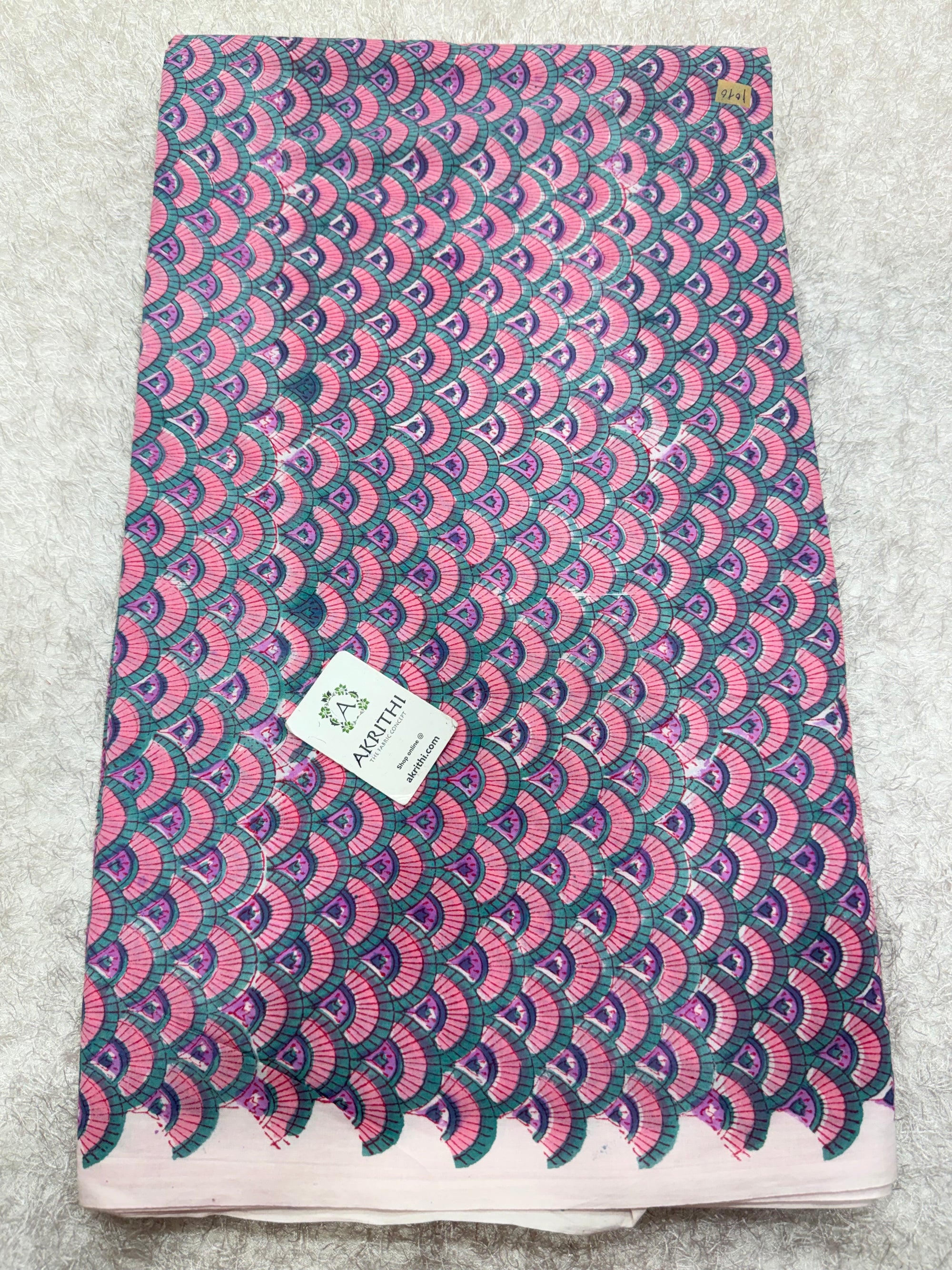 Hand block pure cotton fabric