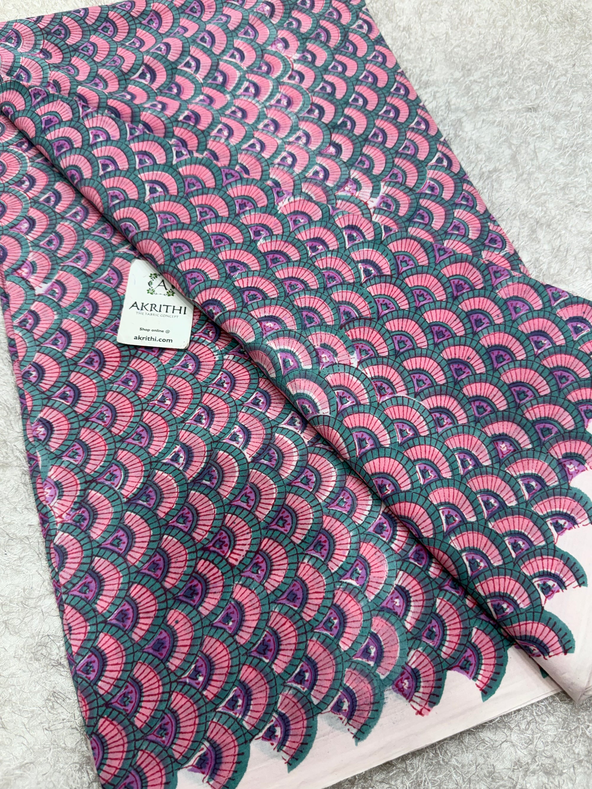 Hand block pure cotton fabric