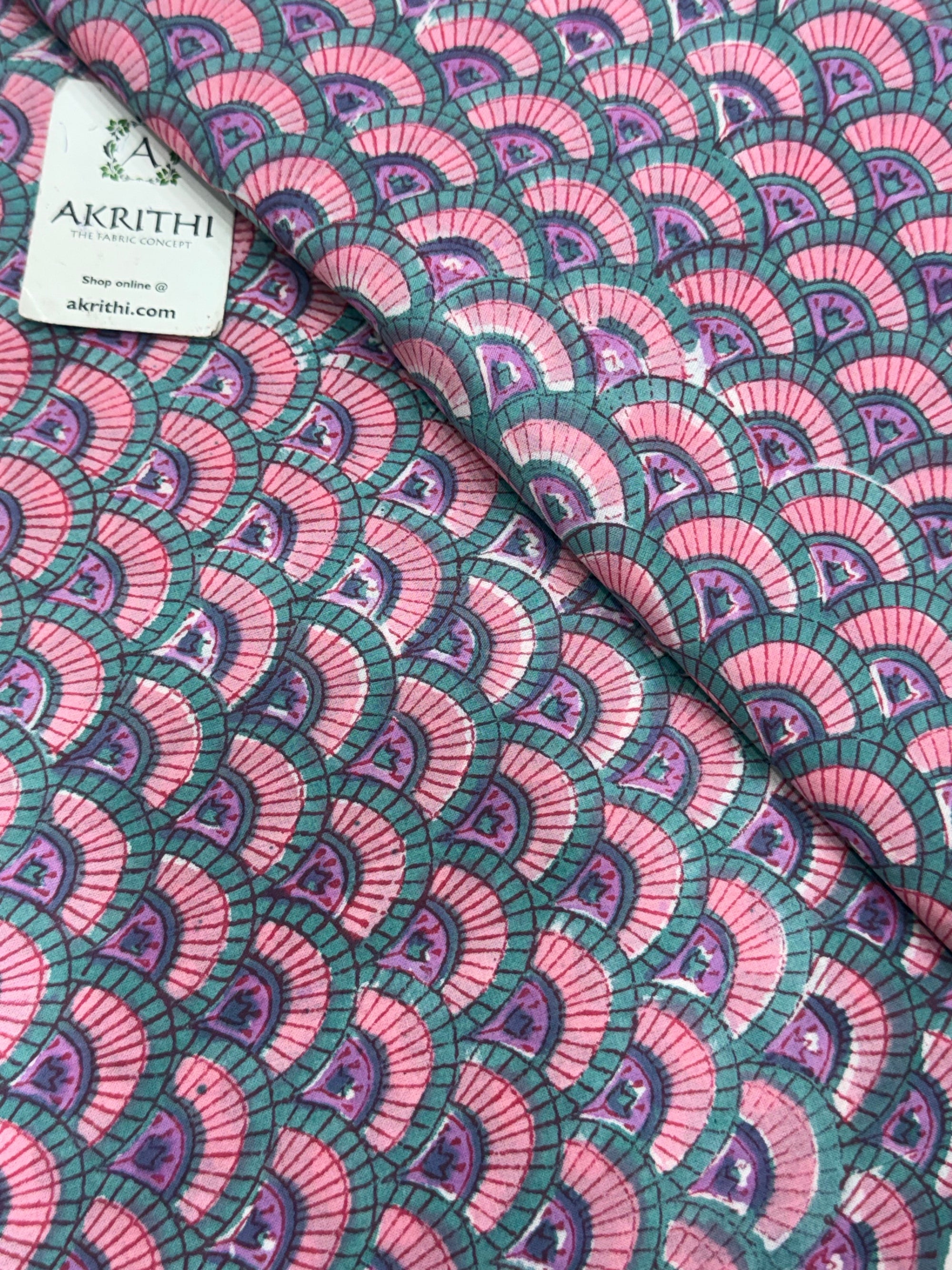 Hand block pure cotton fabric