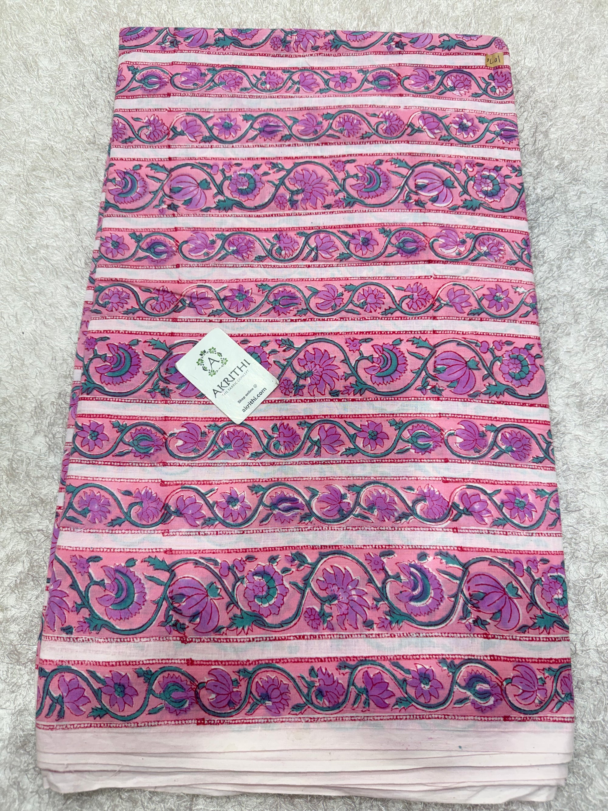 Hand block pure cotton fabric