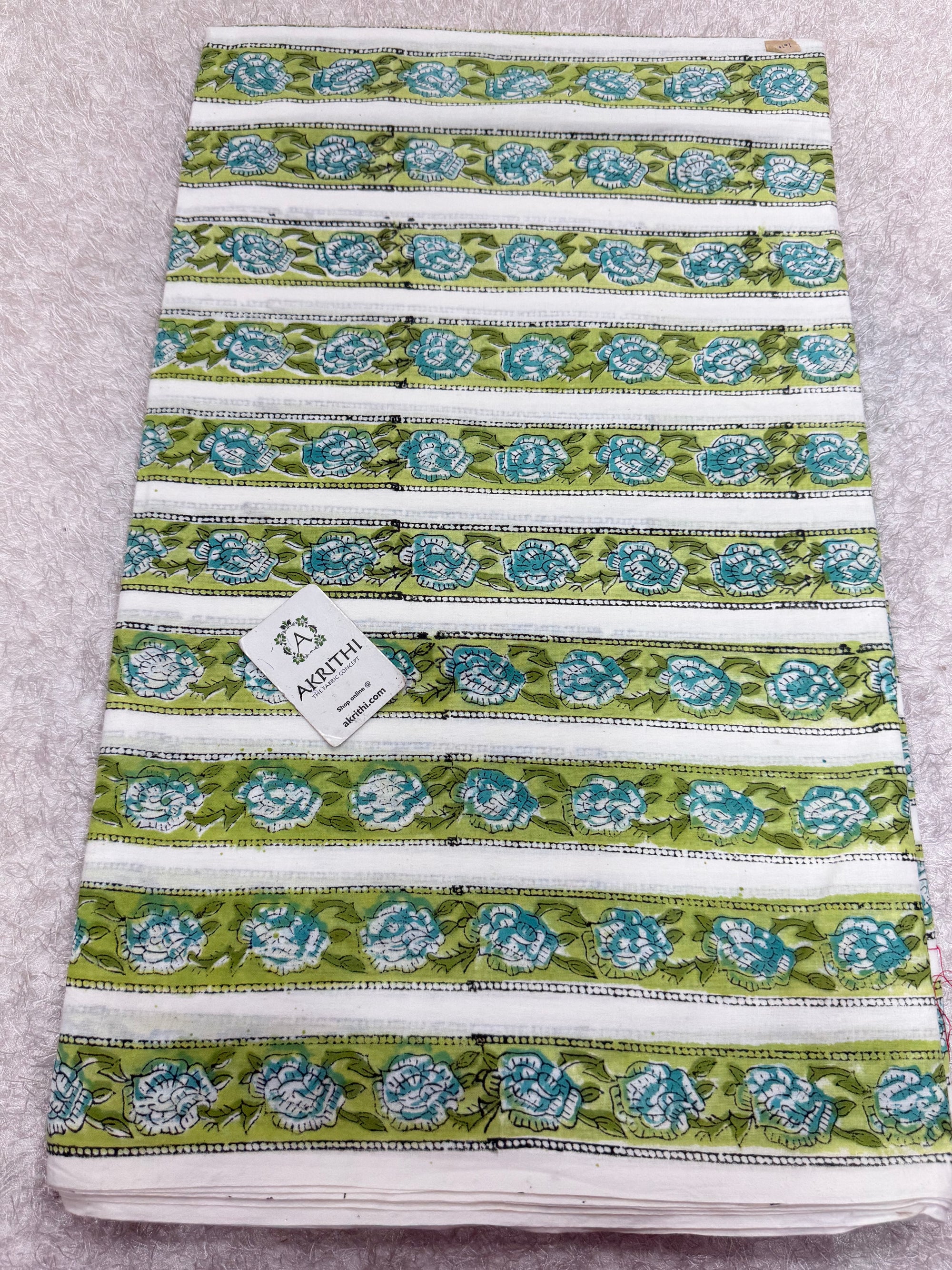 Hand block pure cotton fabric