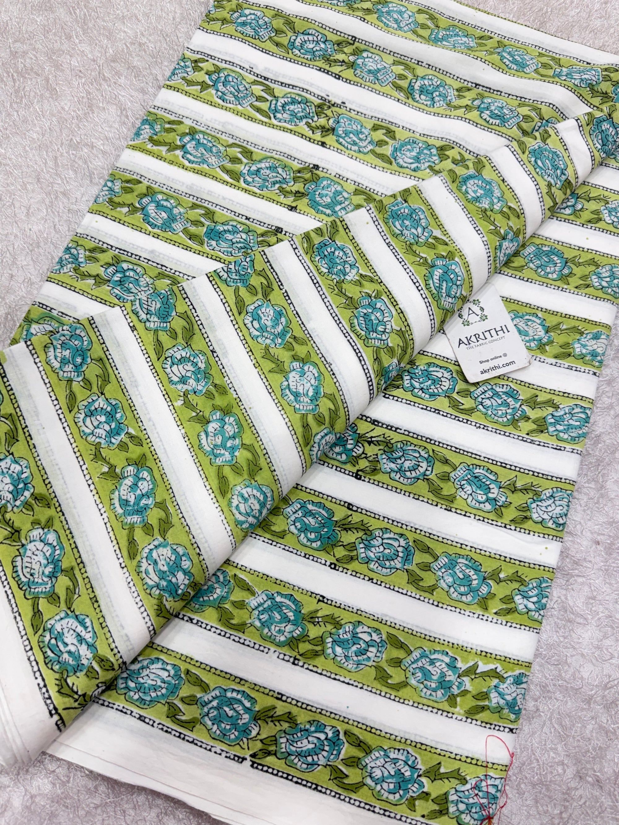 Hand block pure cotton fabric