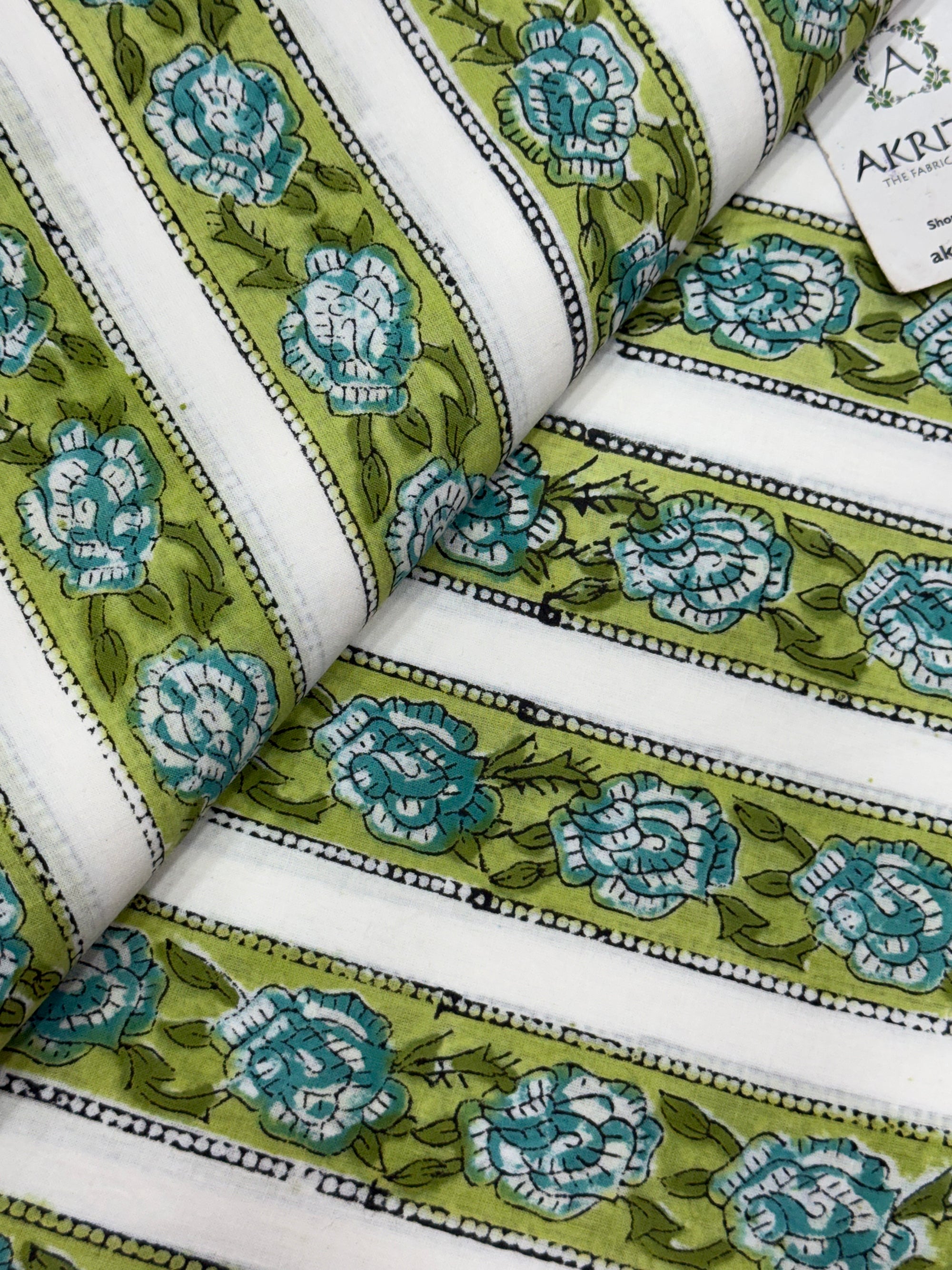 Hand block pure cotton fabric