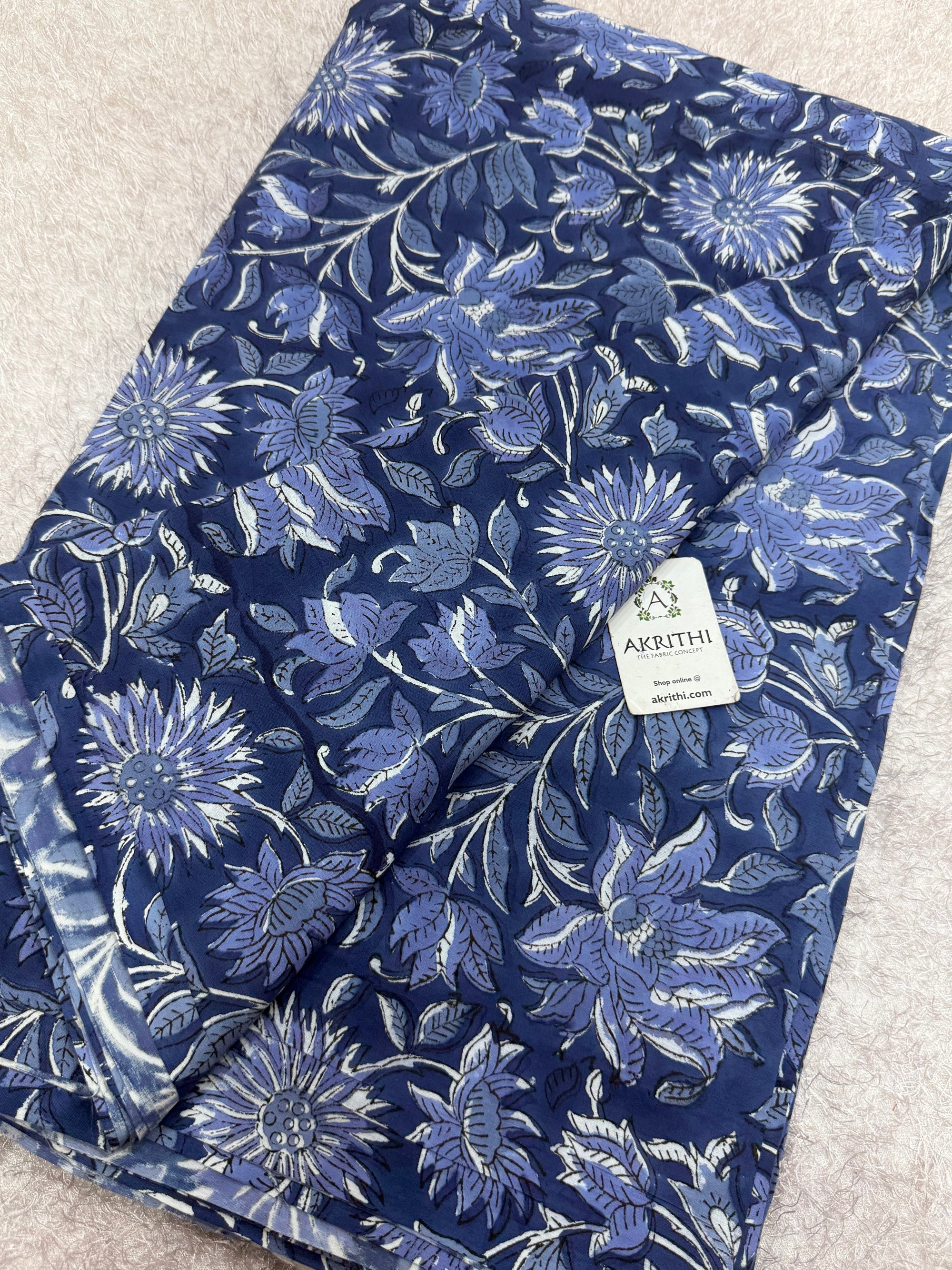 Hand block pure cotton fabric
