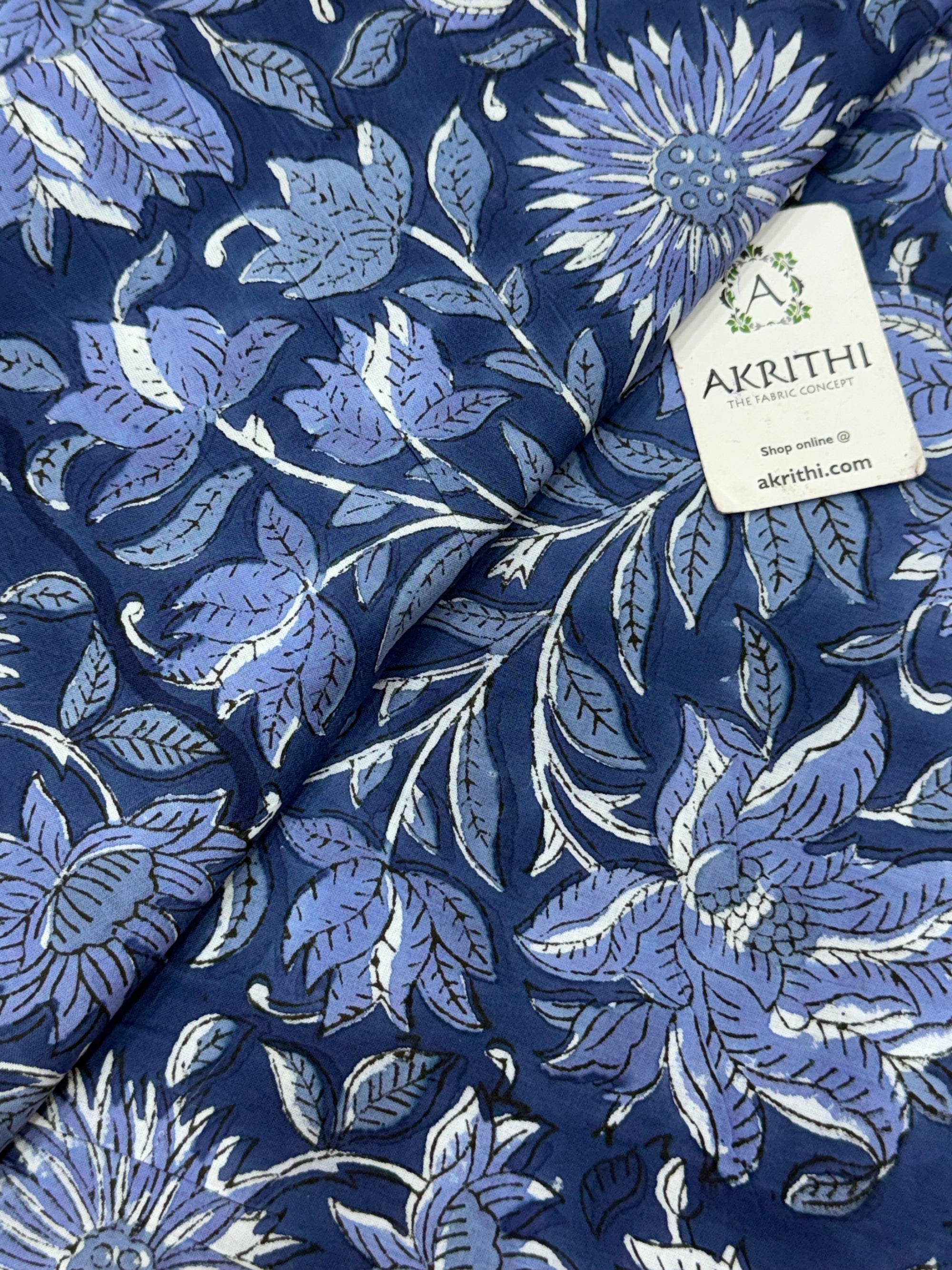 Hand block pure cotton fabric