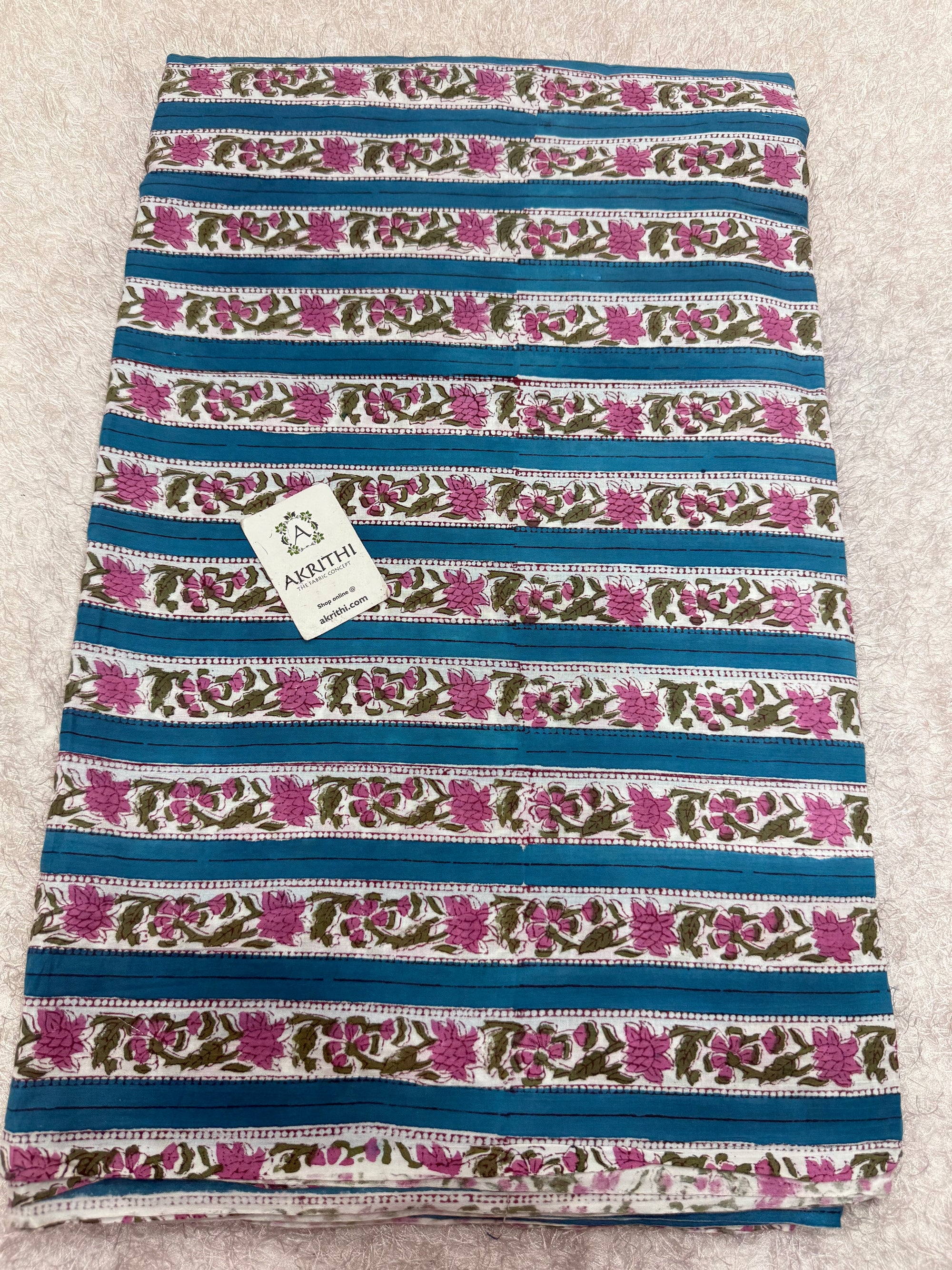 Hand block pure cotton fabric