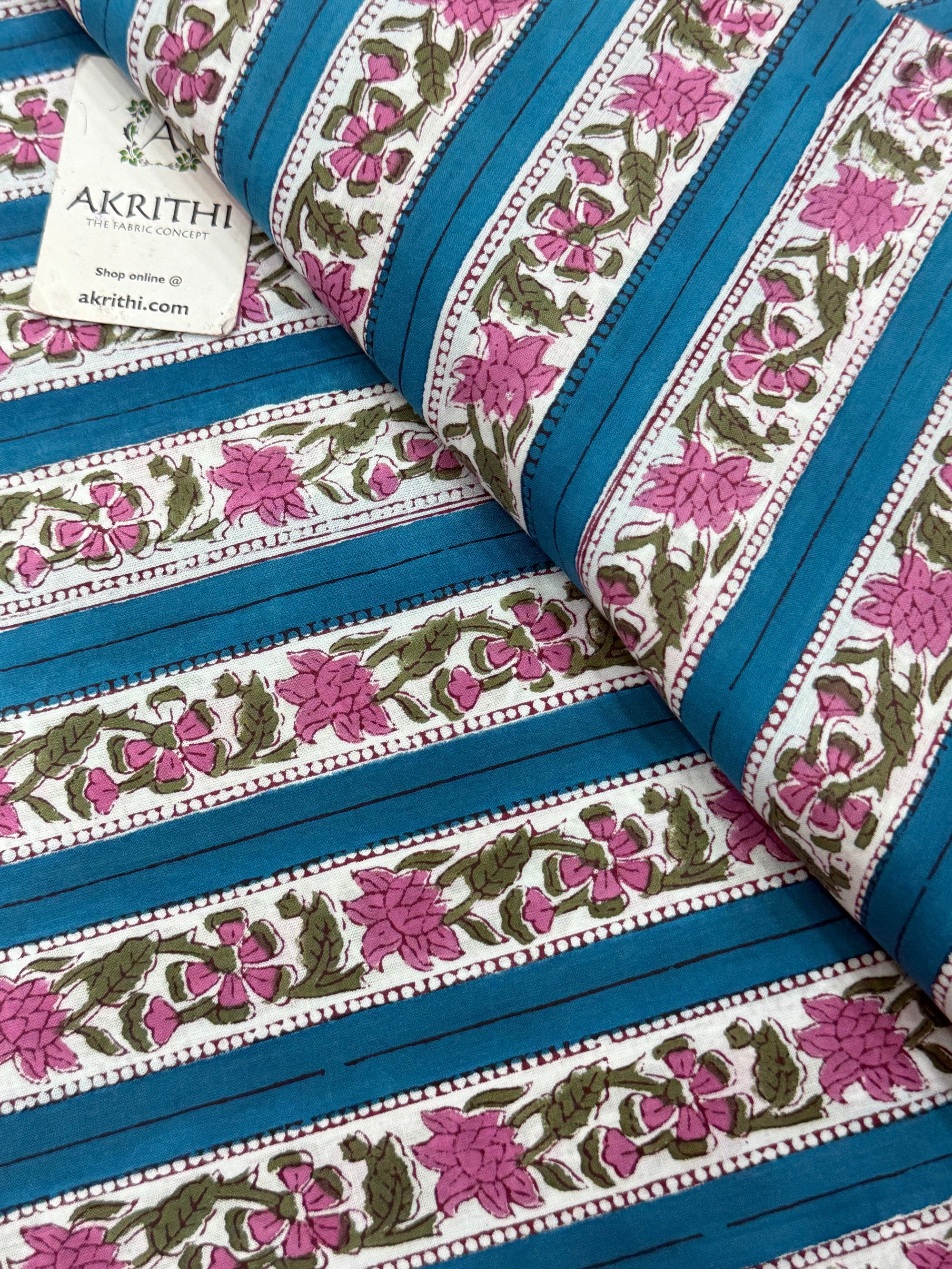Hand block pure cotton fabric