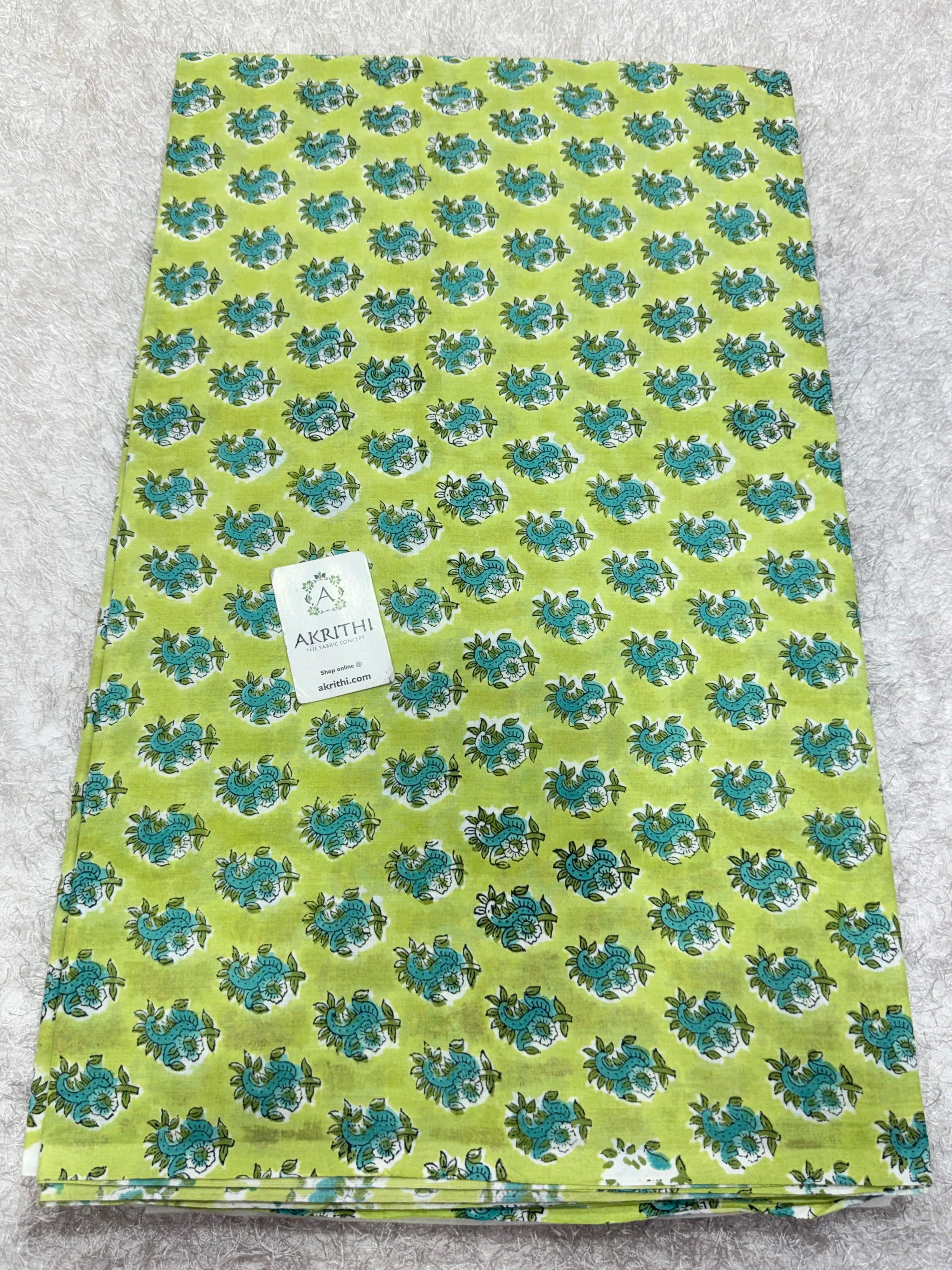 Hand block pure cotton fabric