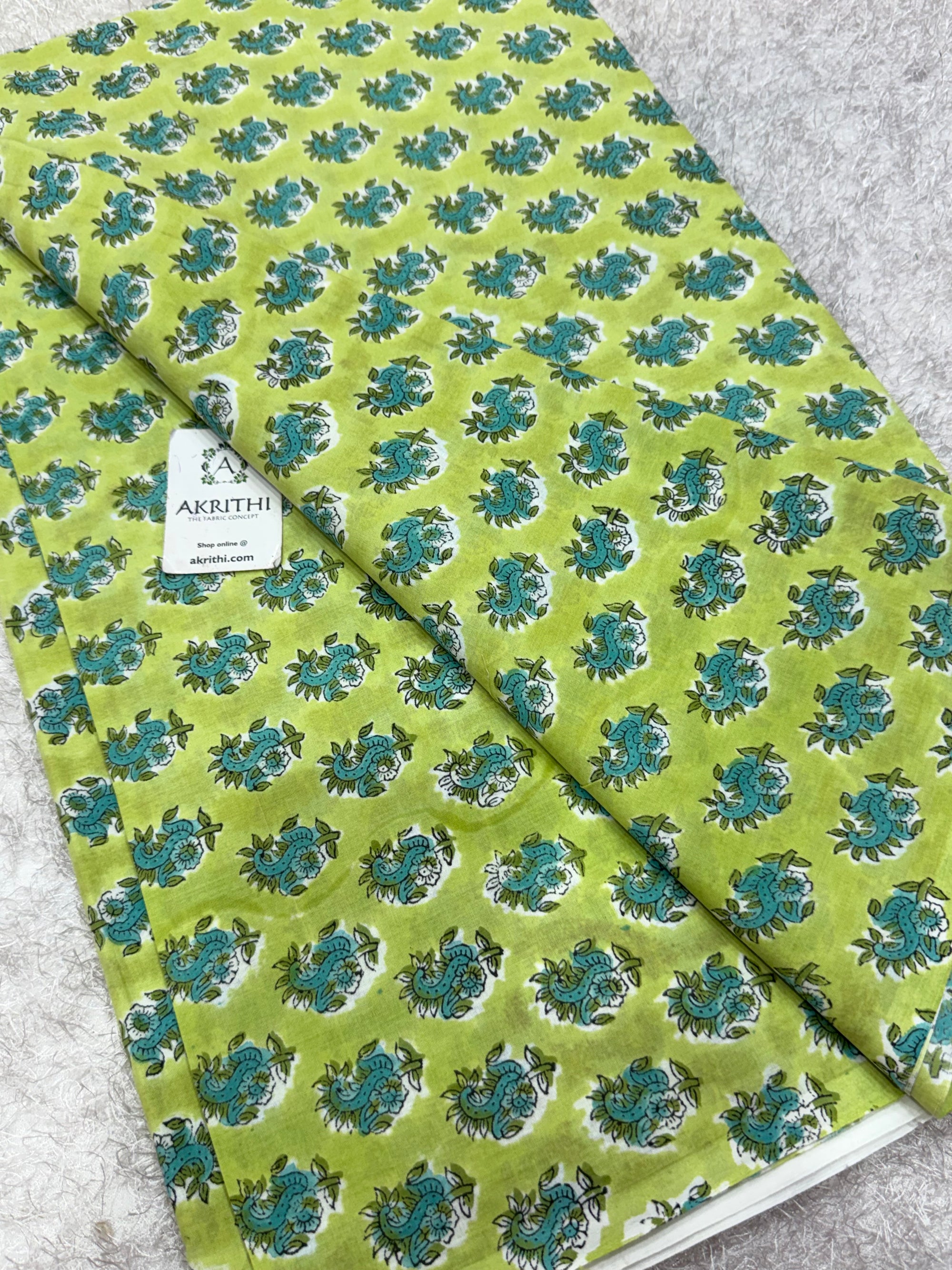 Hand block pure cotton fabric