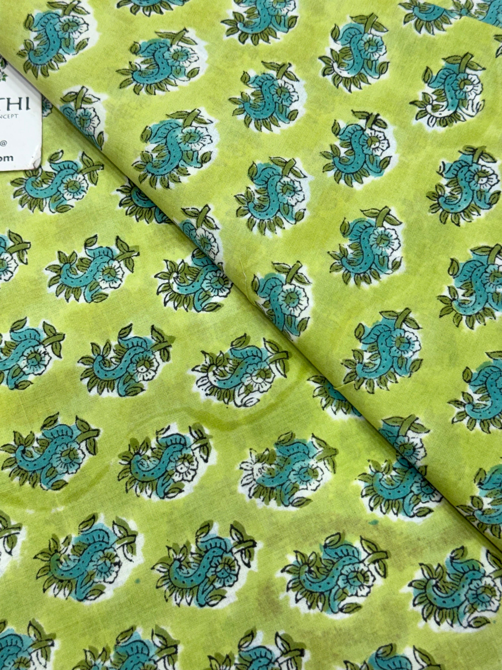 Hand block pure cotton fabric
