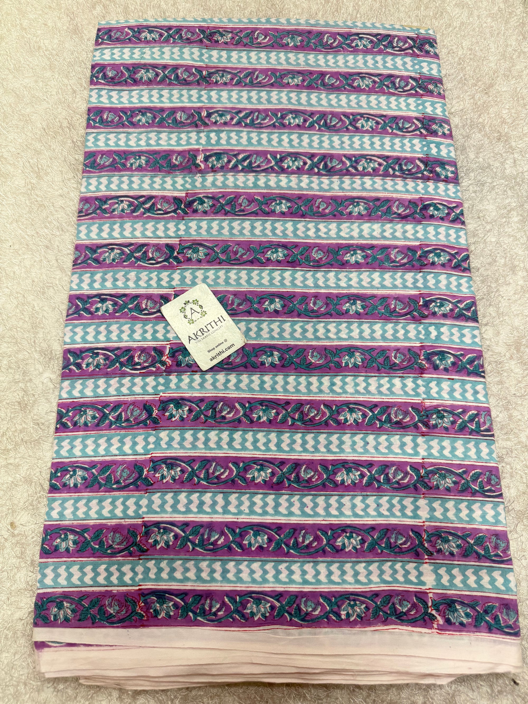 Hand block pure cotton fabric