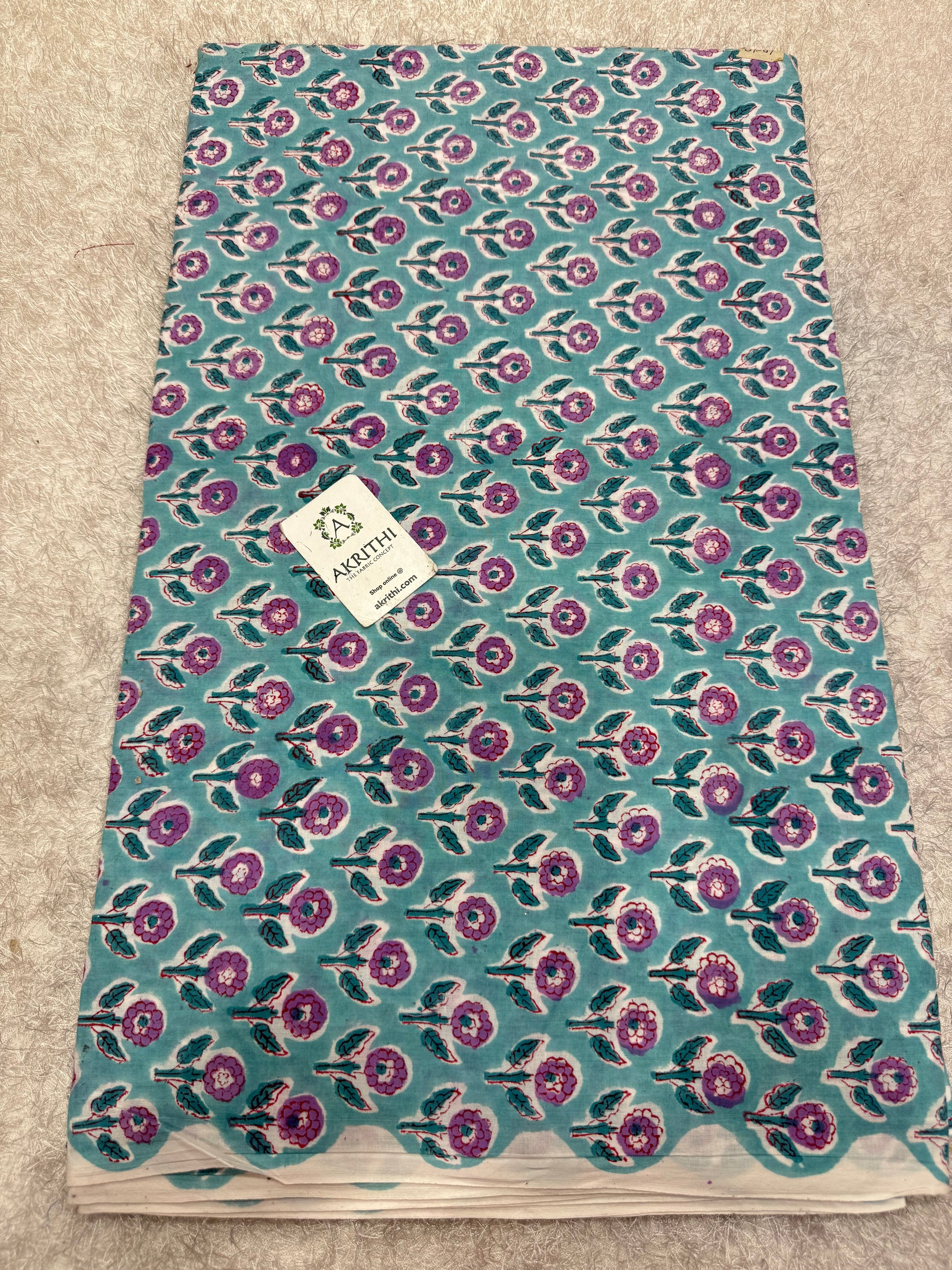 Hand block pure cotton fabric