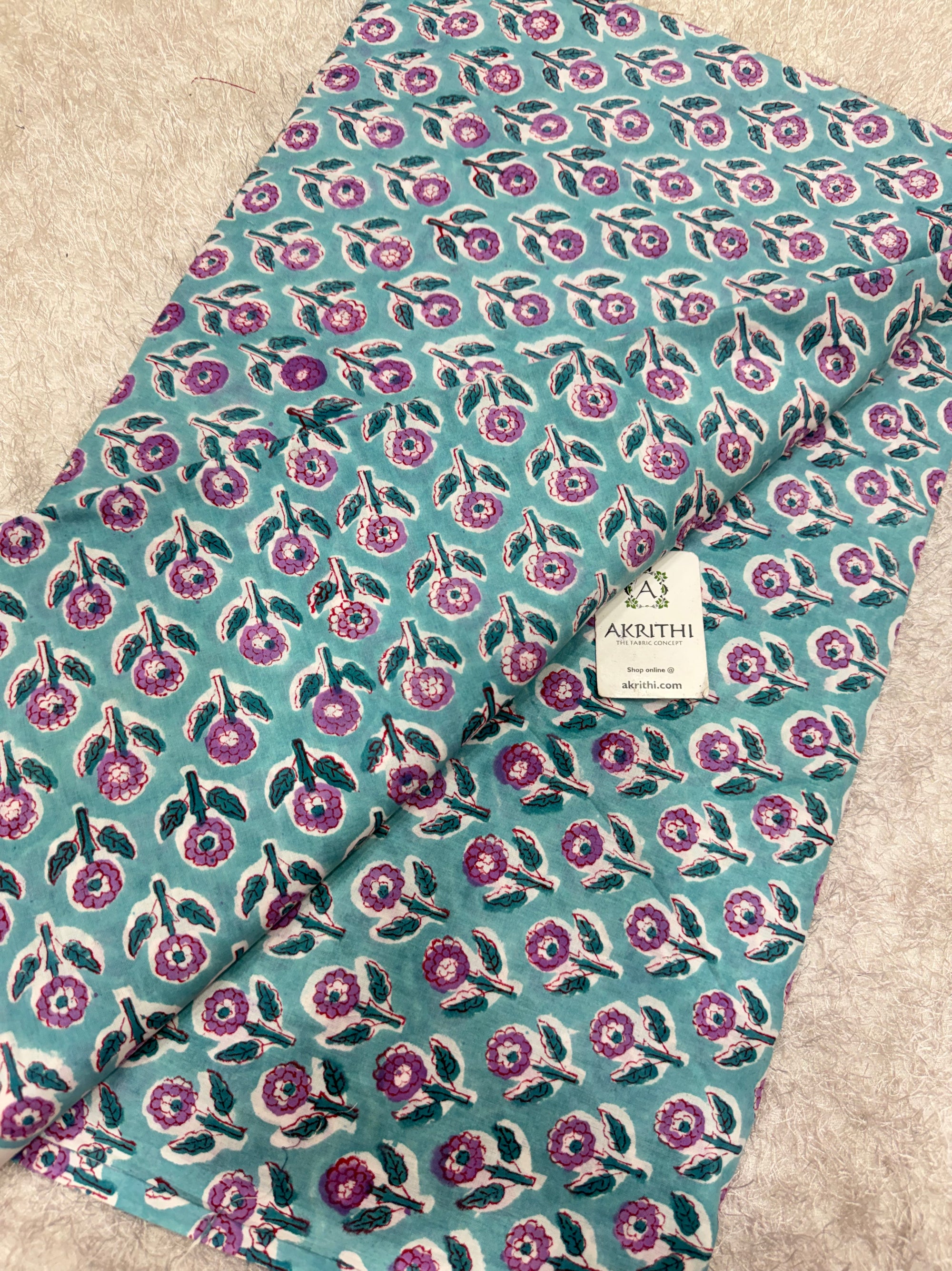 Hand block pure cotton fabric