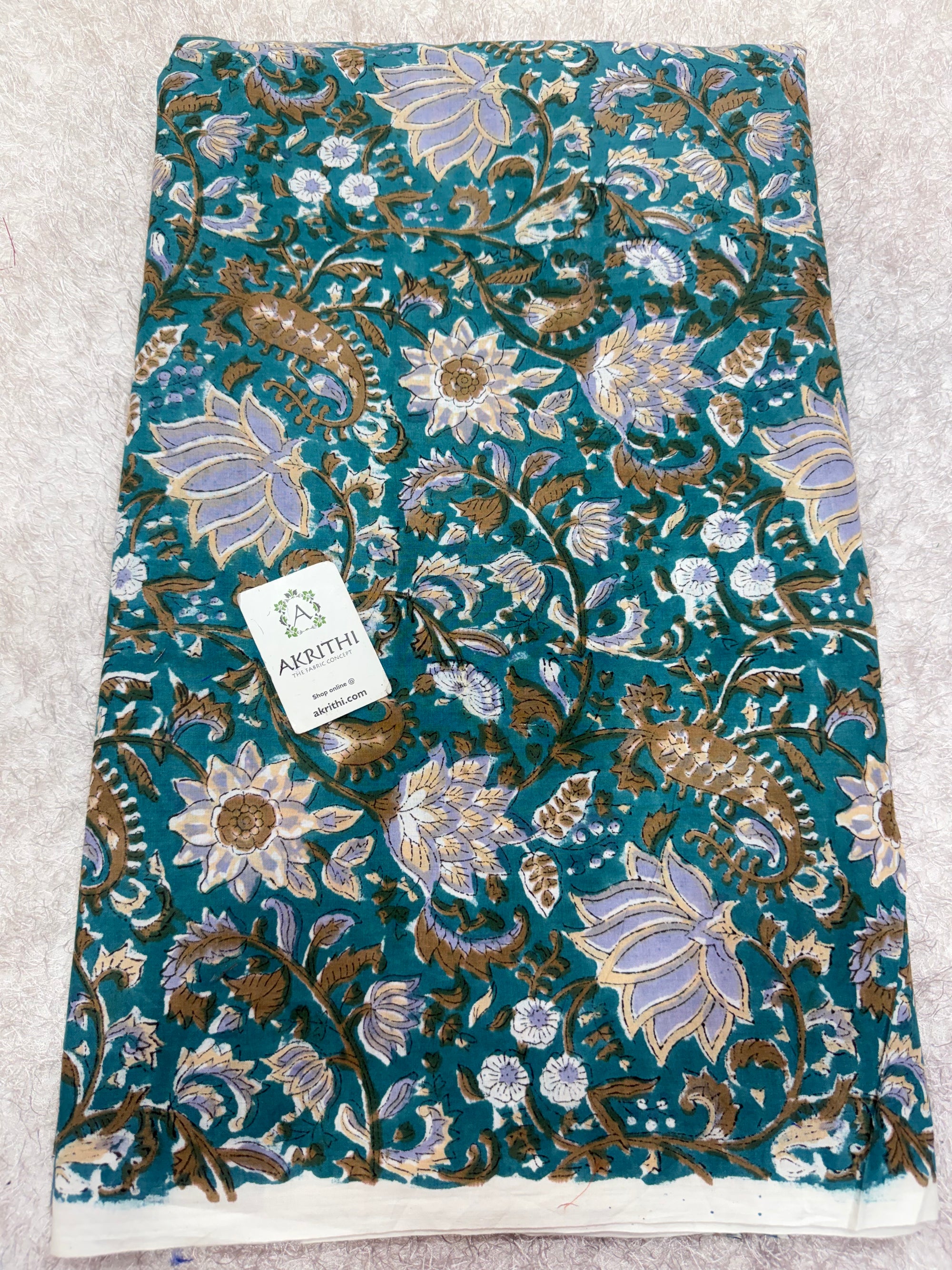Hand block pure cotton fabric