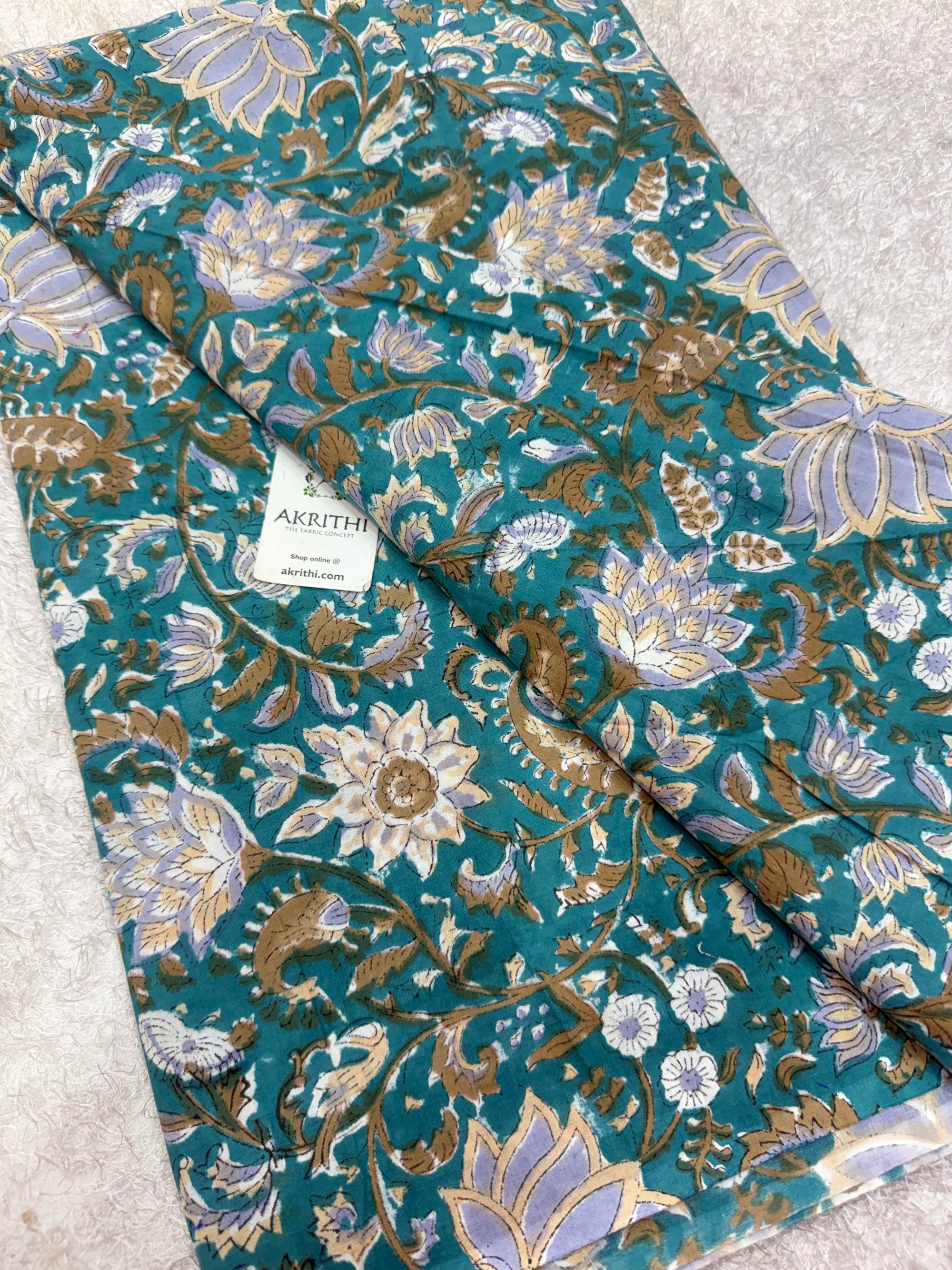 Hand block pure cotton fabric
