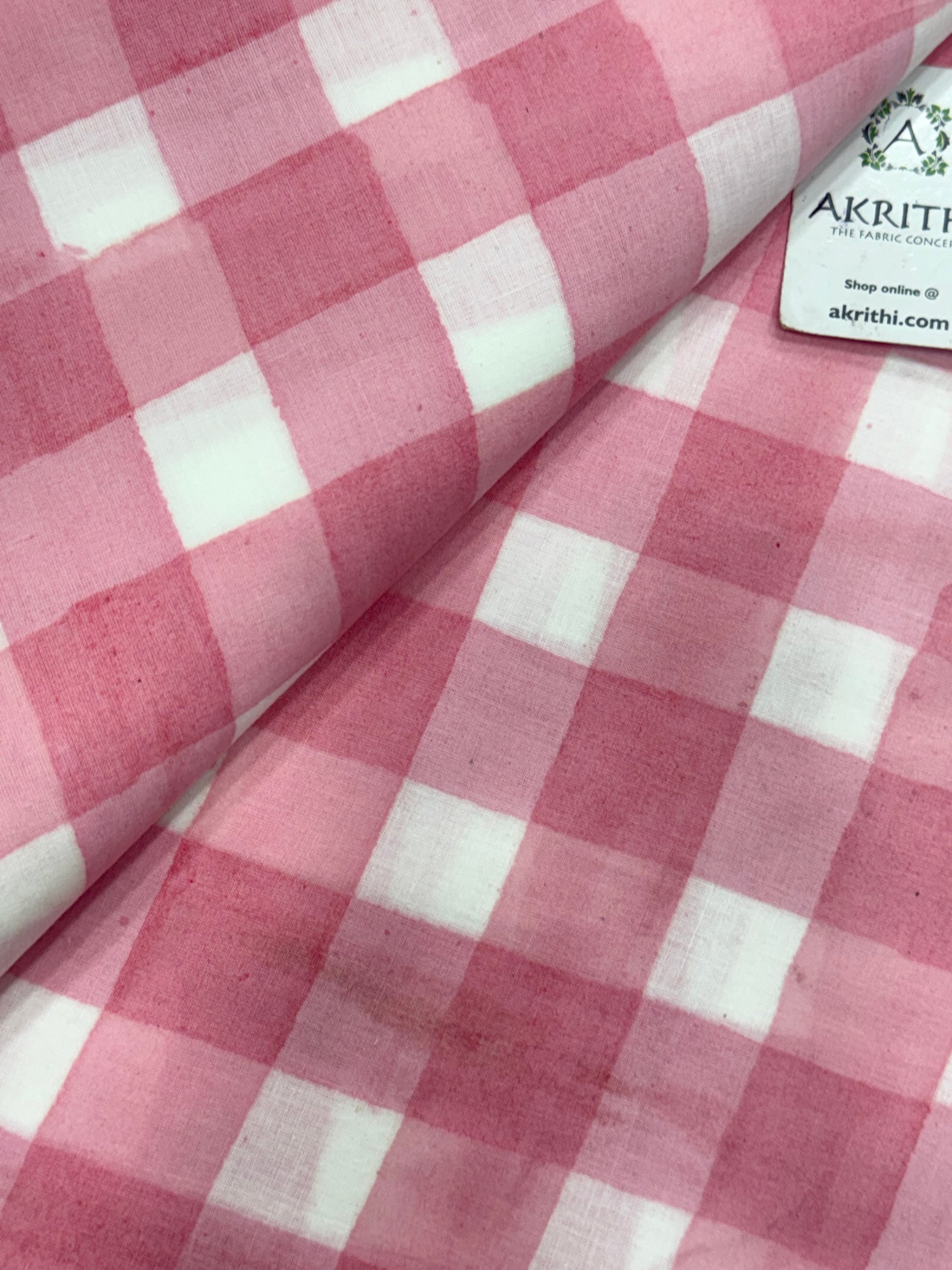 Hand block pure cotton fabric