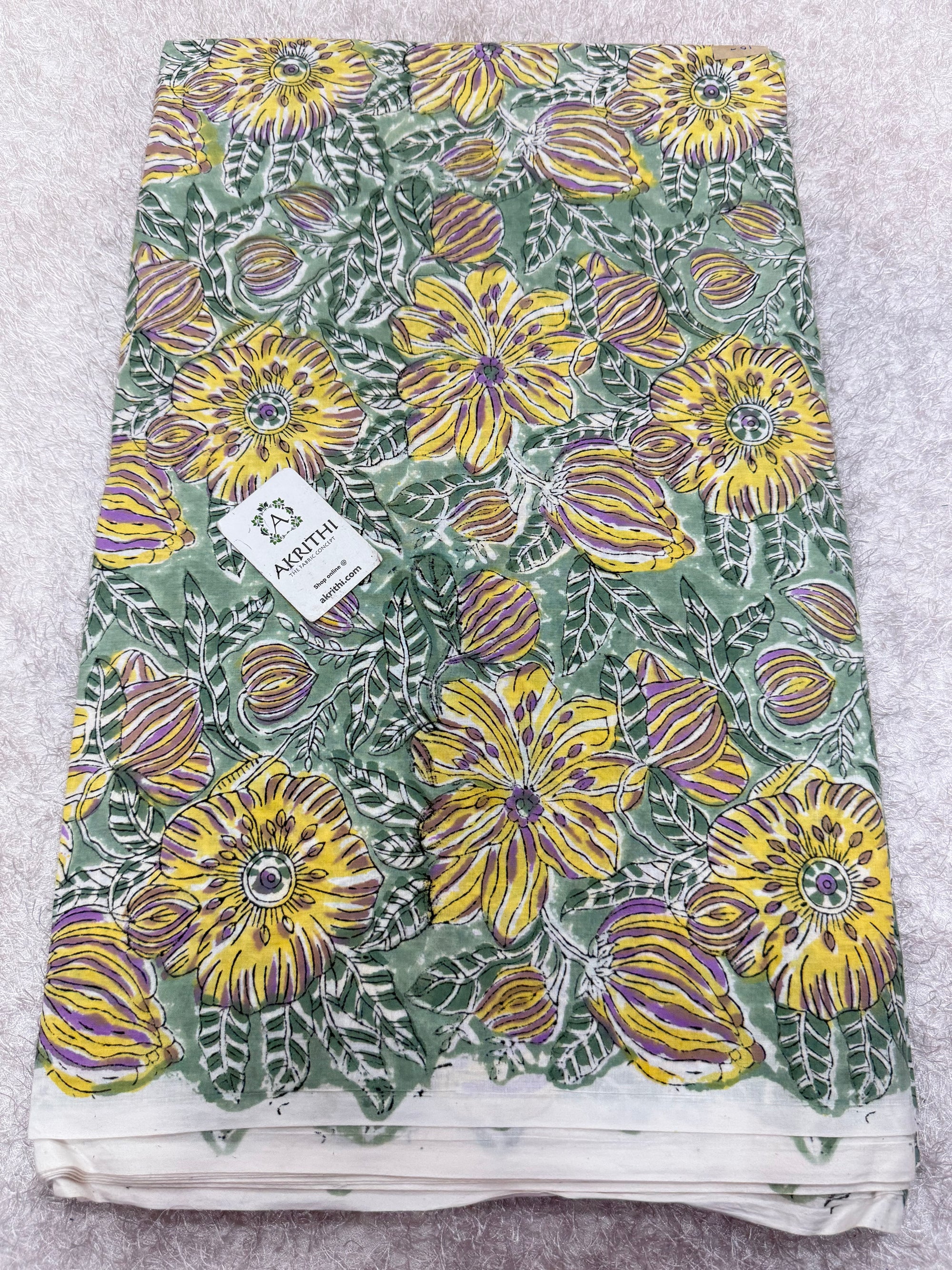 Hand block pure cotton fabric
