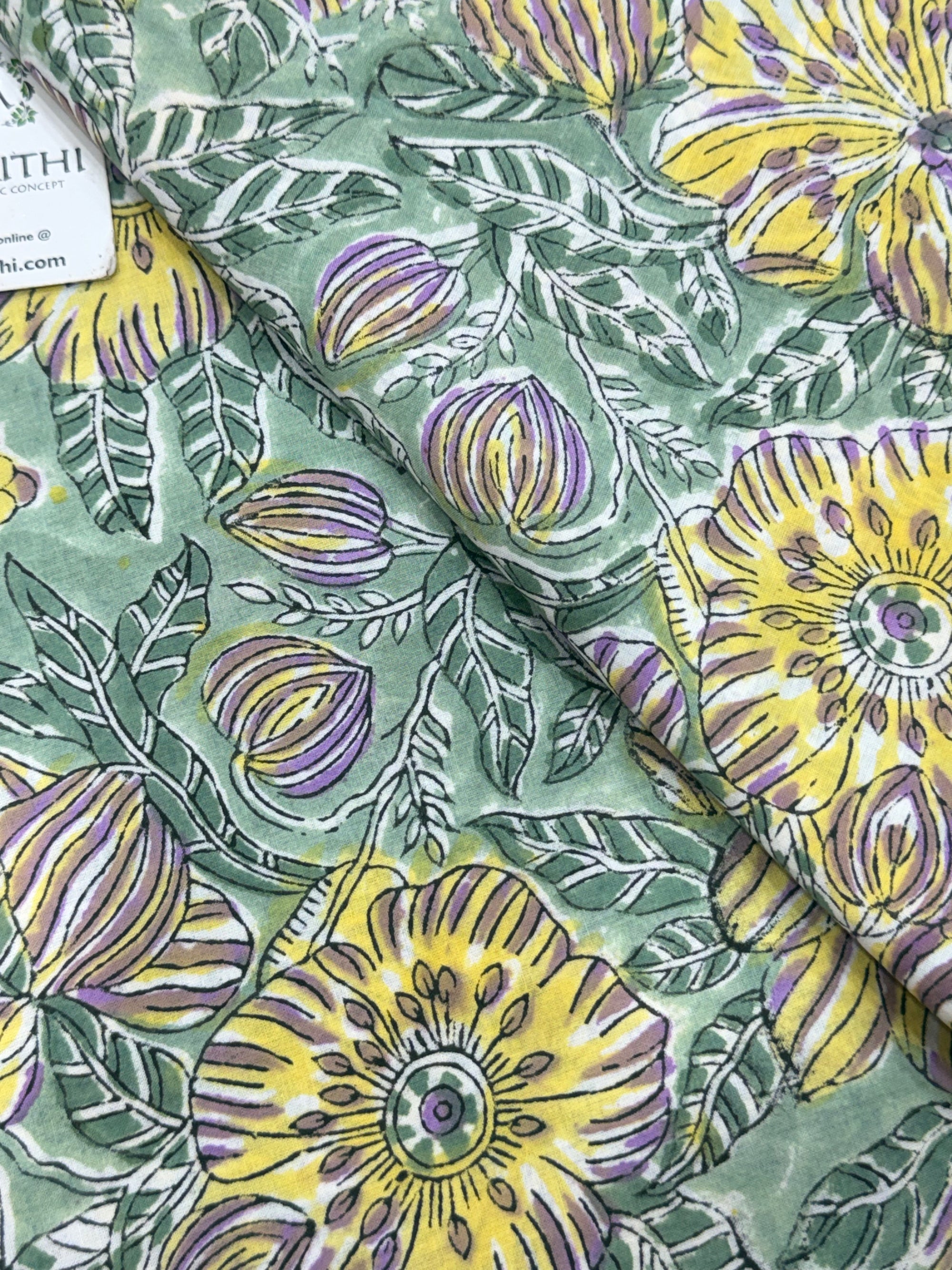 Hand block pure cotton fabric