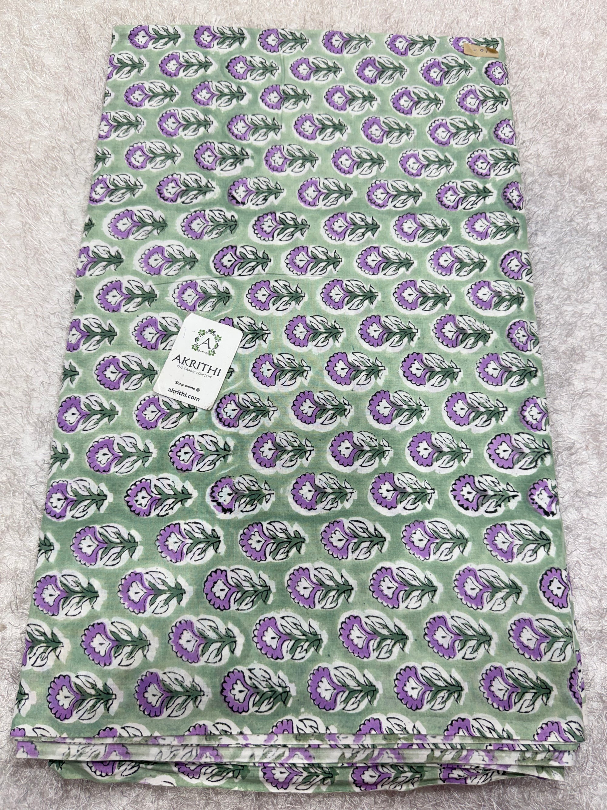 Hand block pure cotton fabric