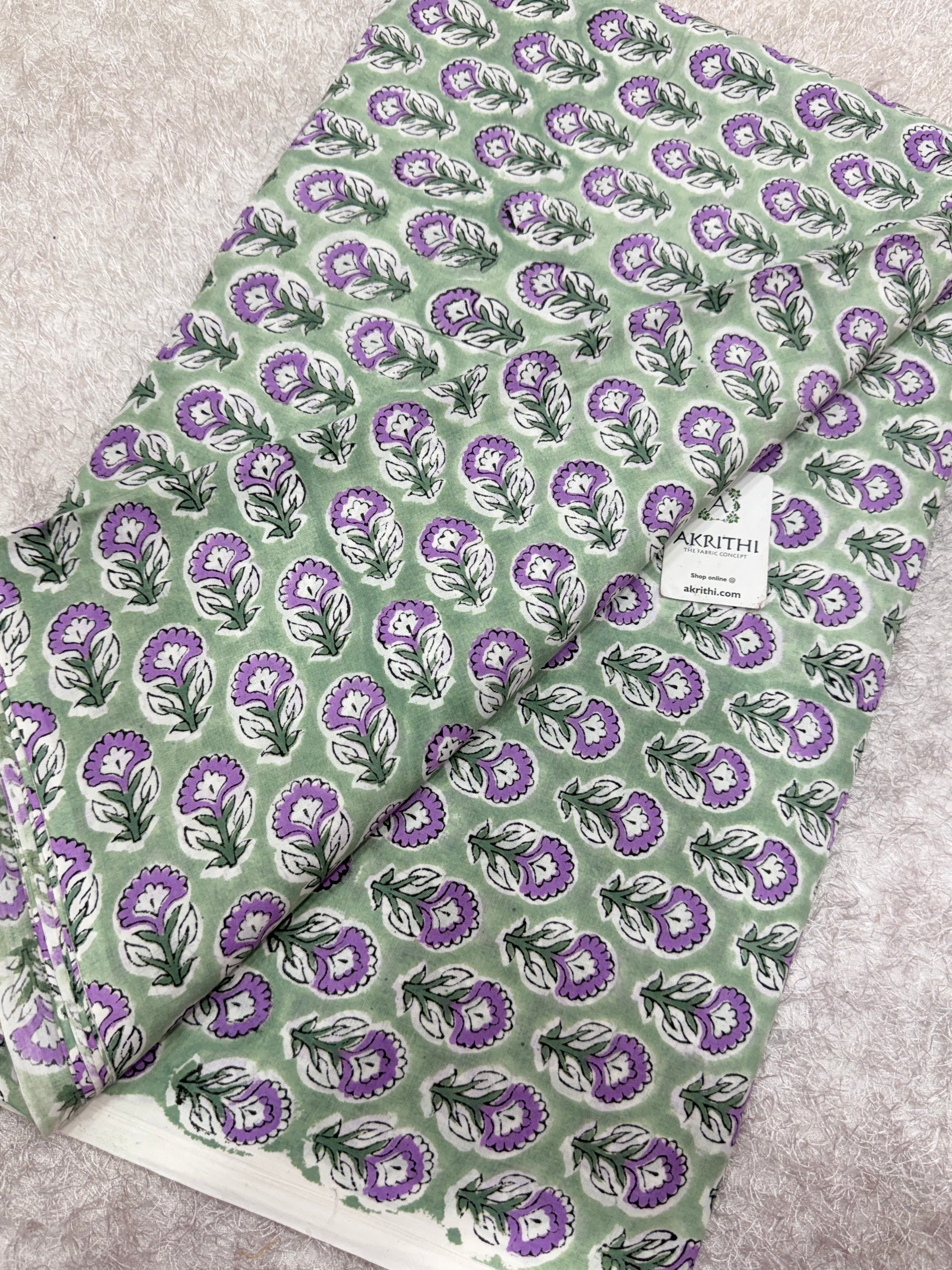 Hand block pure cotton fabric