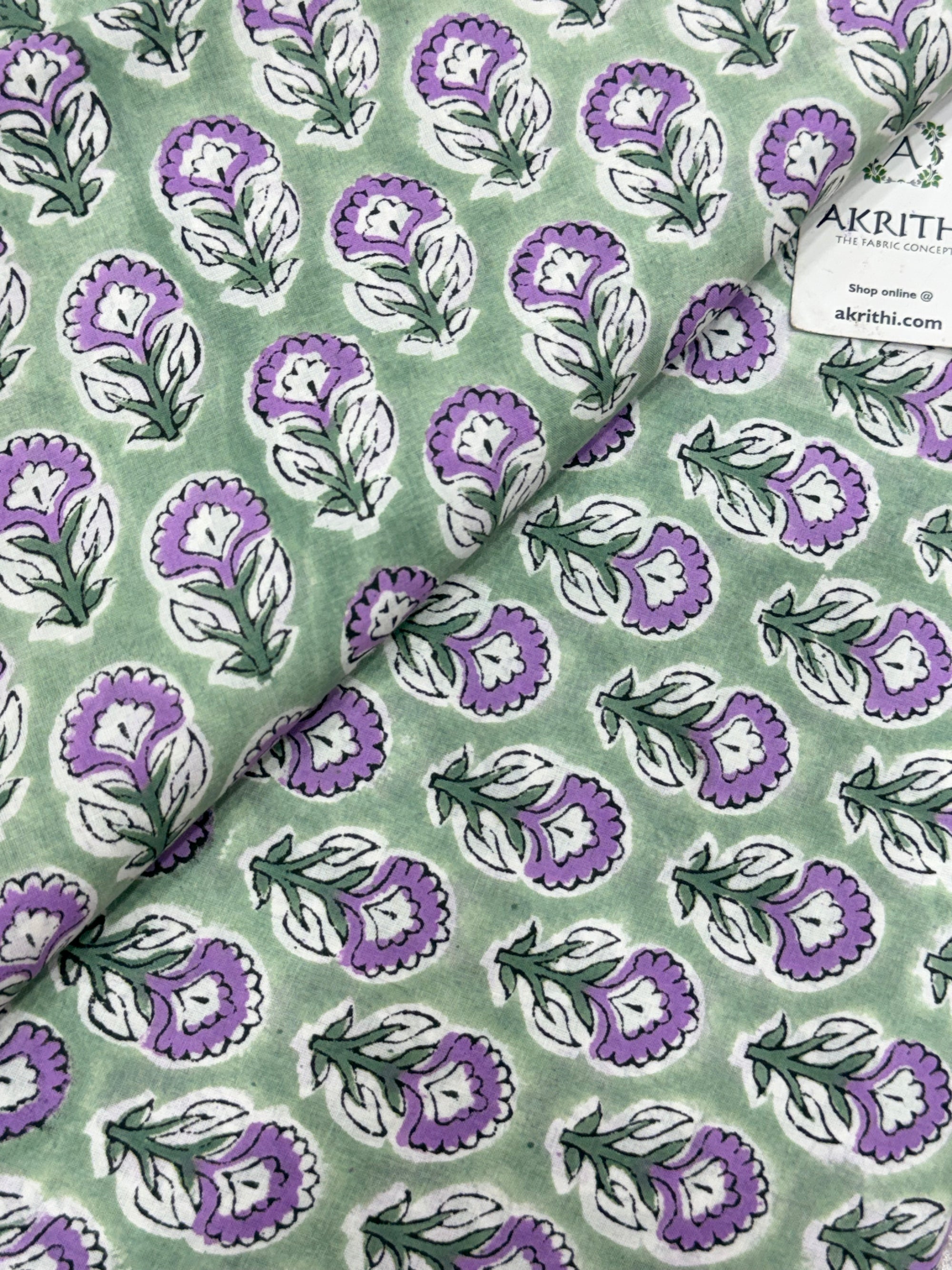 Hand block pure cotton fabric
