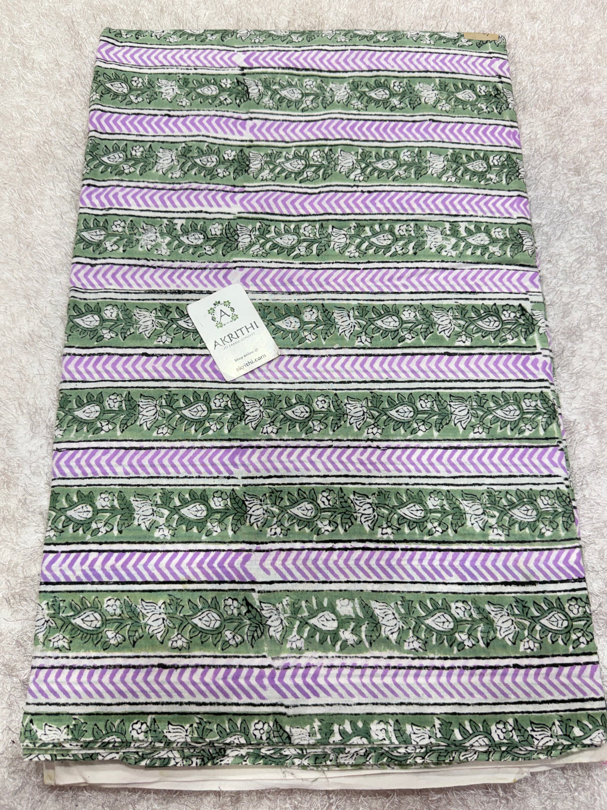 Hand block pure cotton fabric