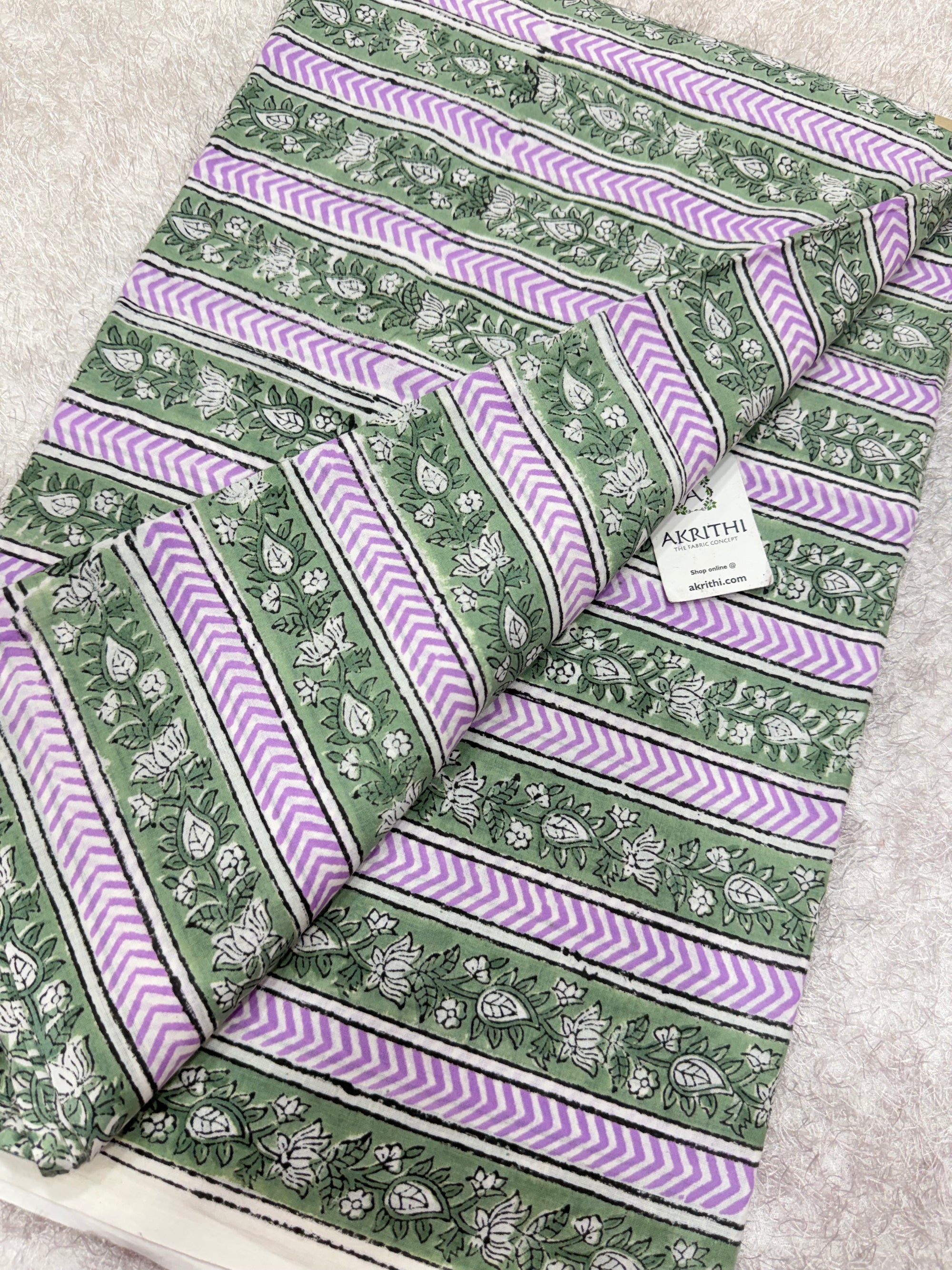 Hand block pure cotton fabric
