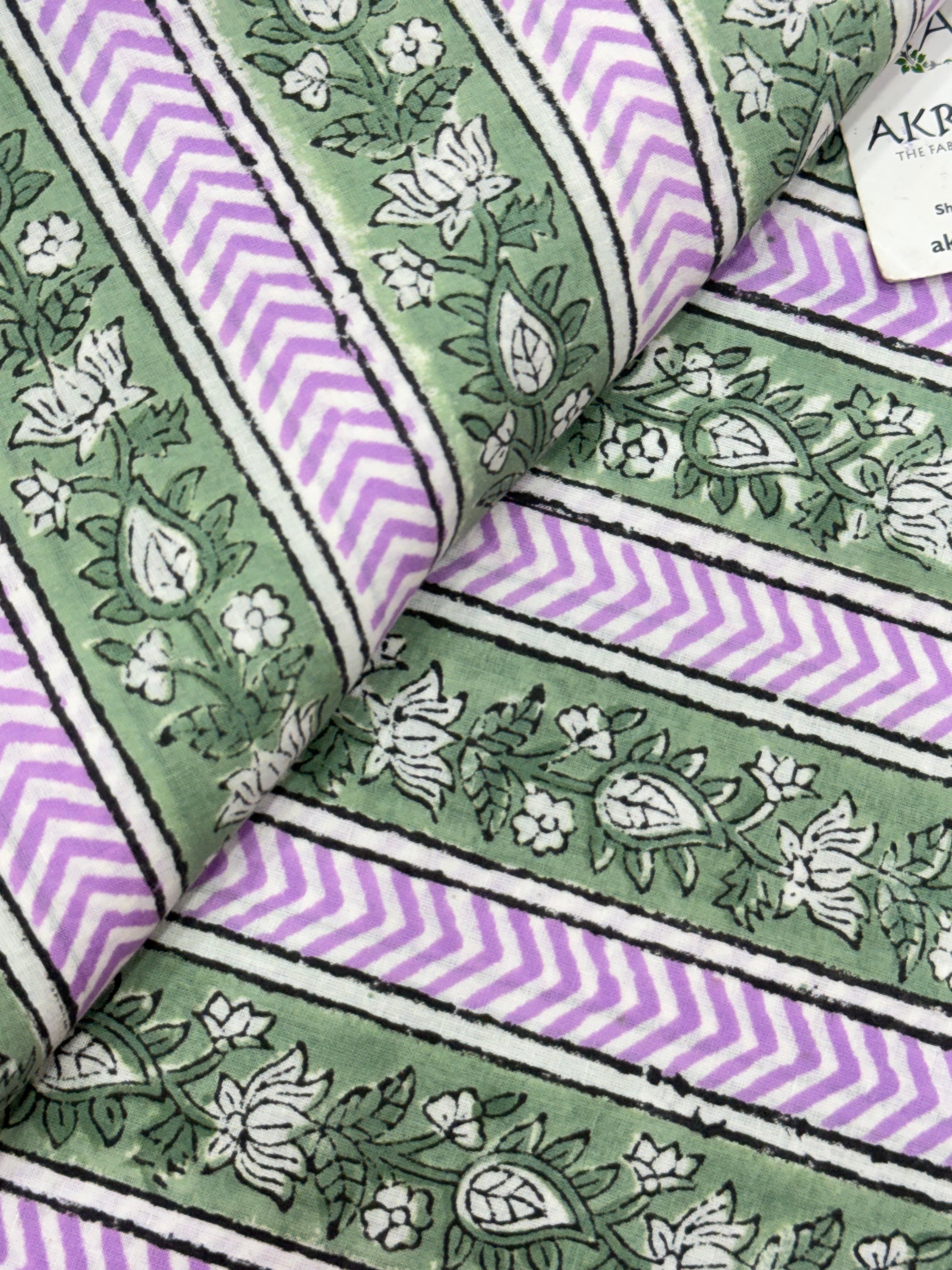 Hand block pure cotton fabric