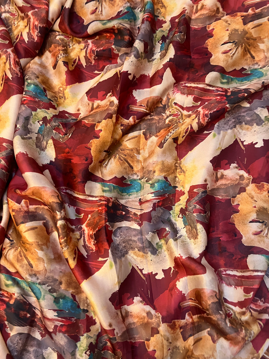 Digital printed modal satin fabric