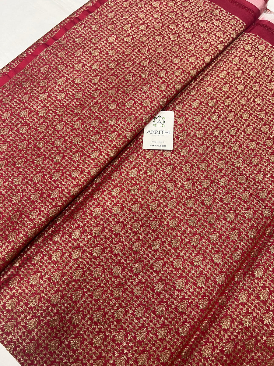 Pure silk Handloom Banarasi brocade fabric