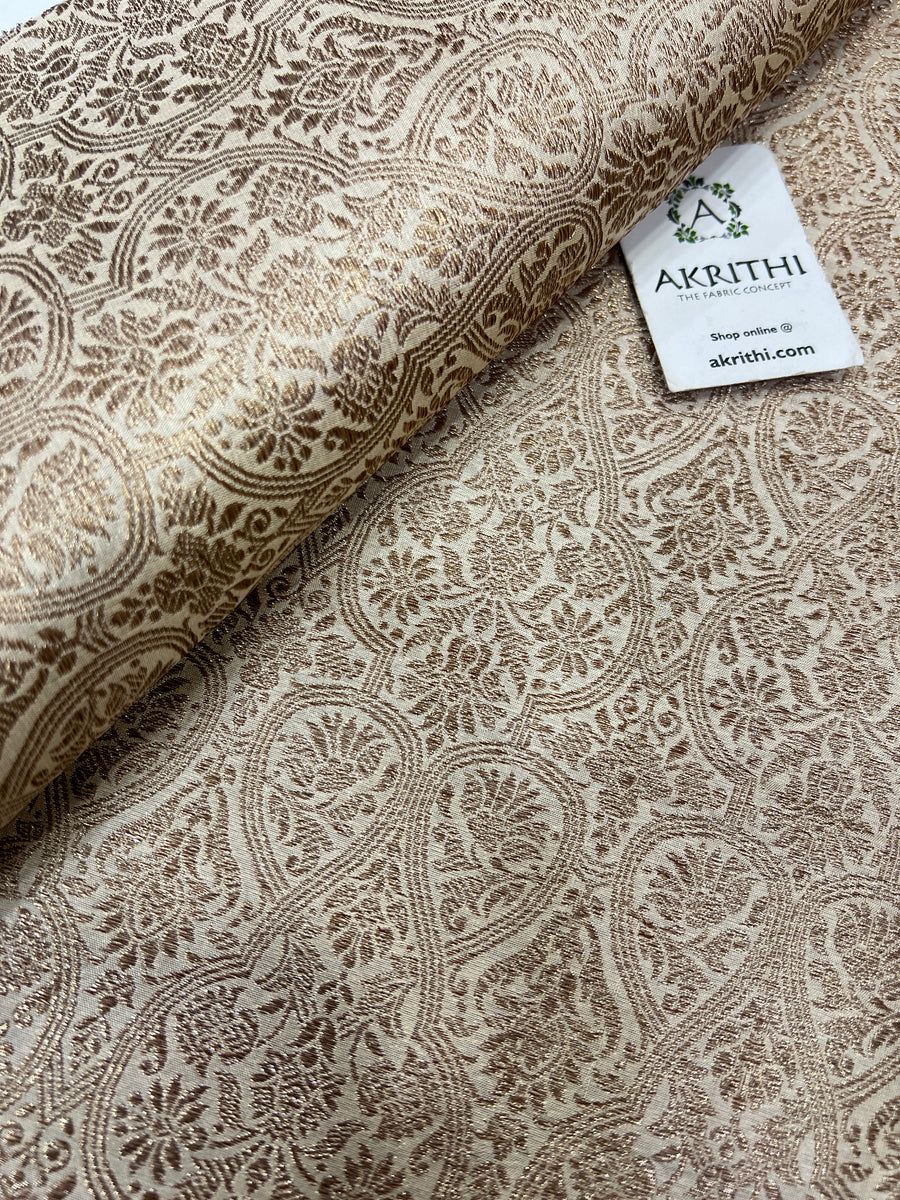 Pure silk Handloom Banarasi brocade fabric