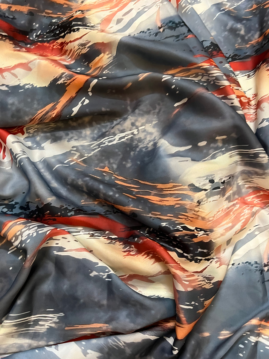 Digital printed modal satin fabric