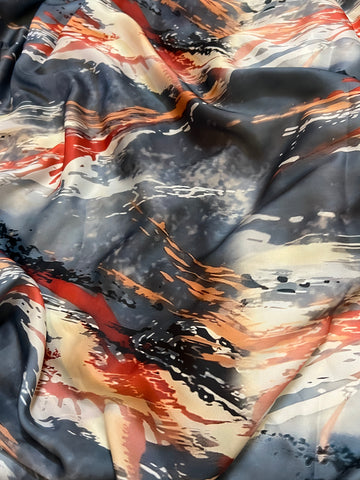 Digital printed modal satin fabric