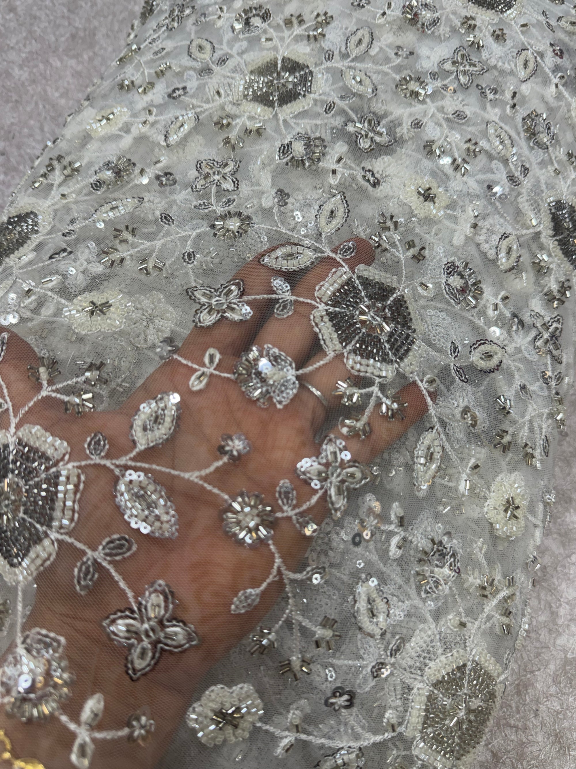 Heavy Embroidered net fabric