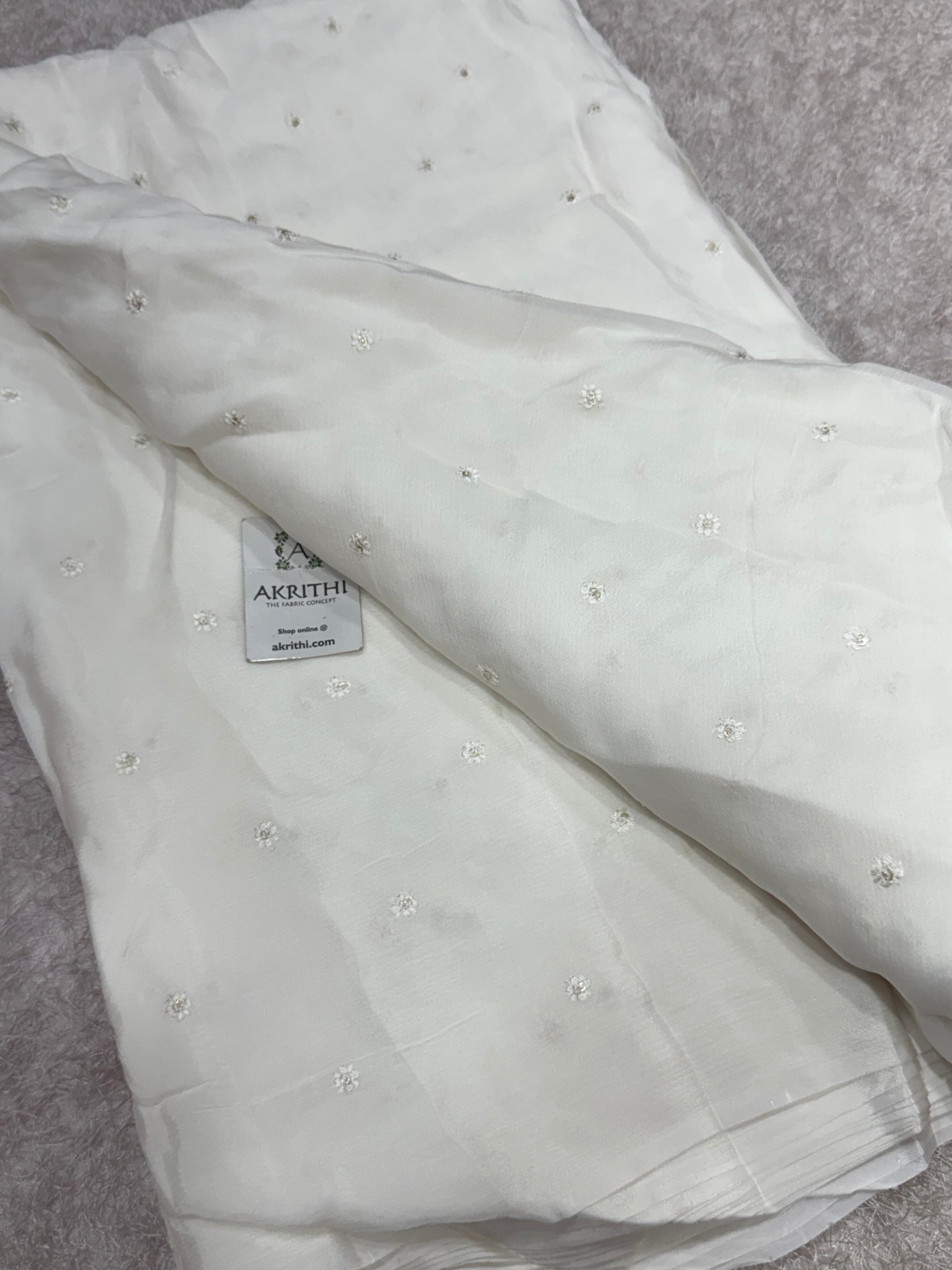 Sequins on dyeable chinon fabric