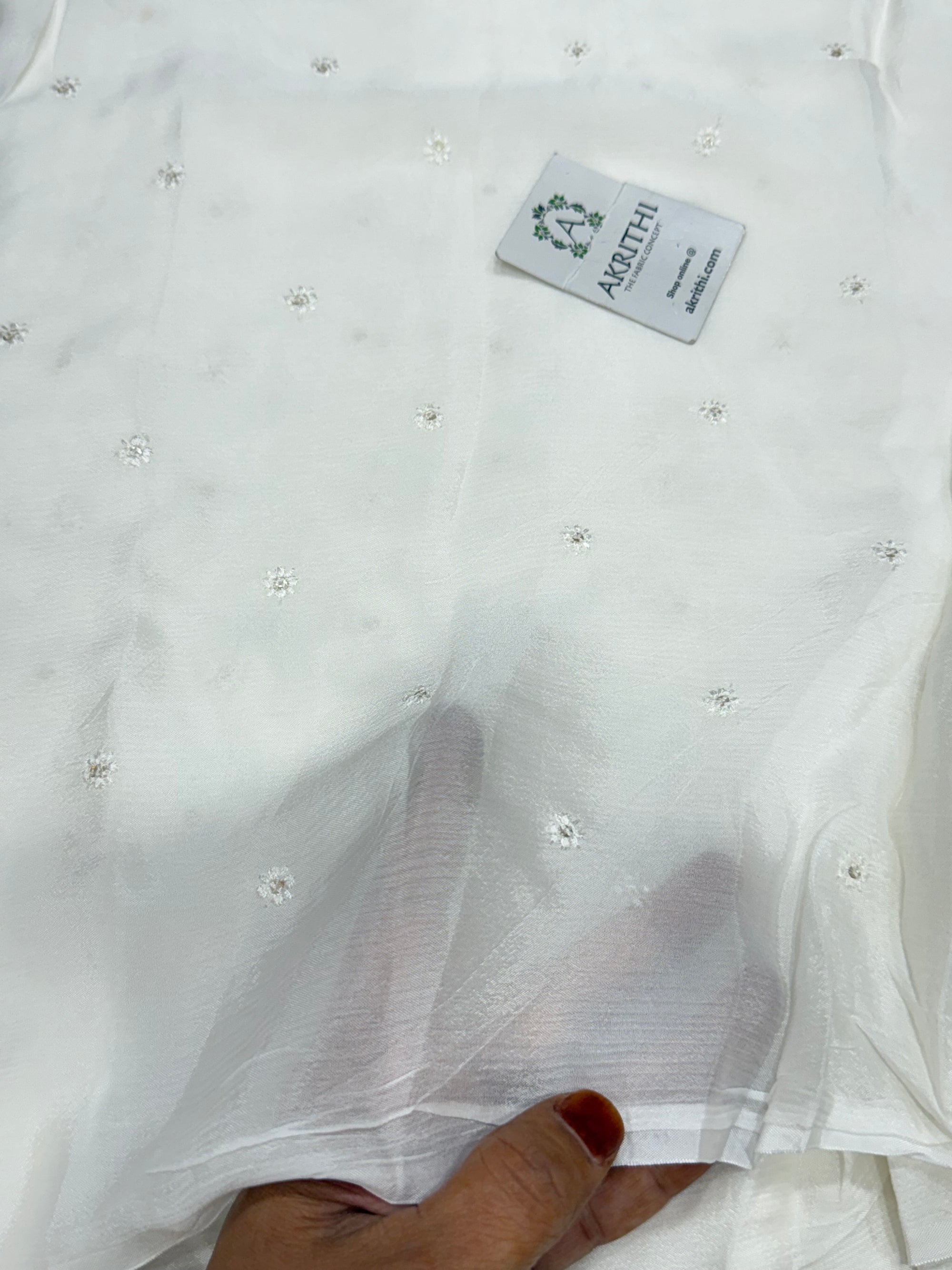 Sequins on dyeable chinon fabric