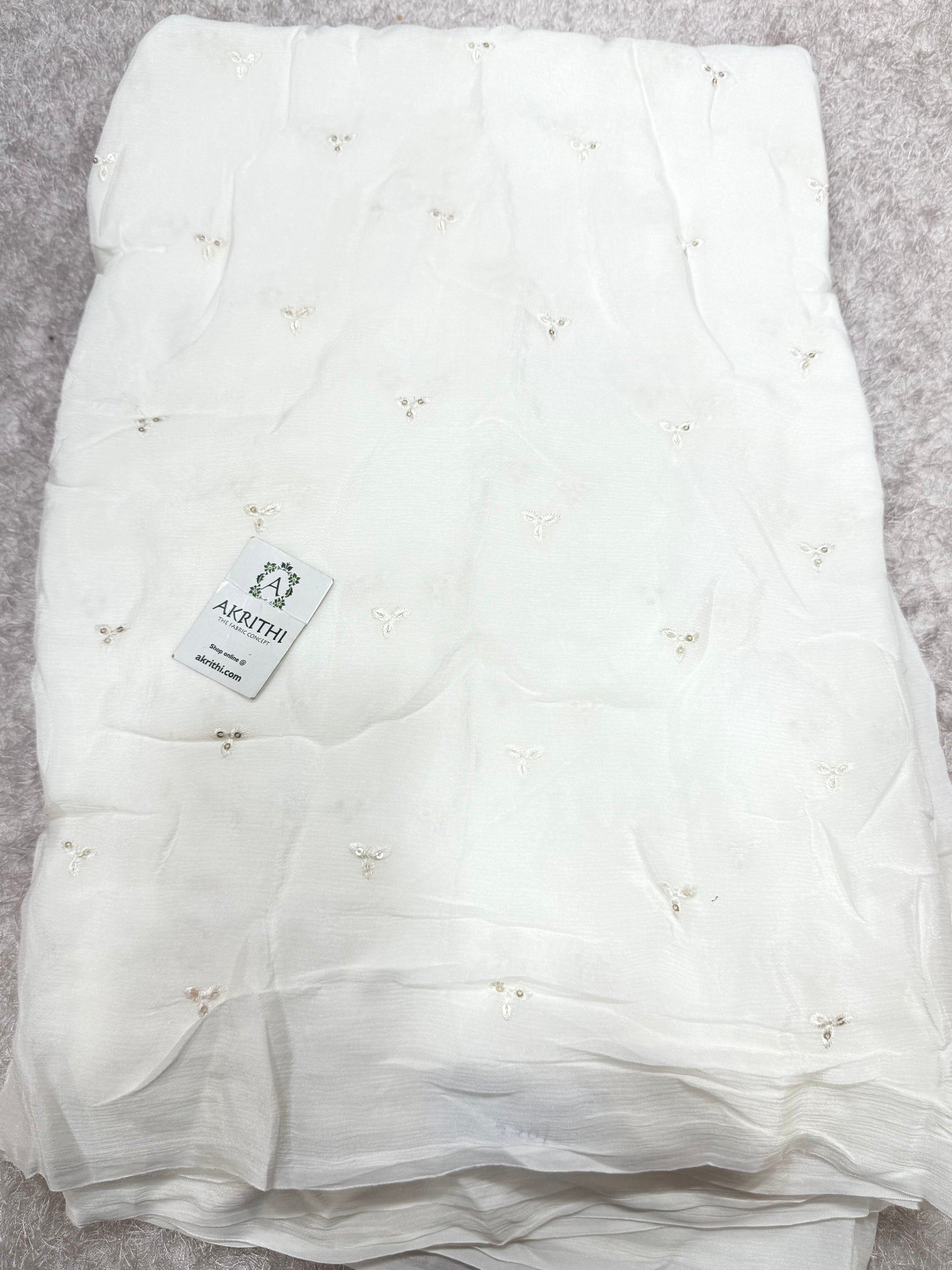 Sequins on dyeable chinon fabric