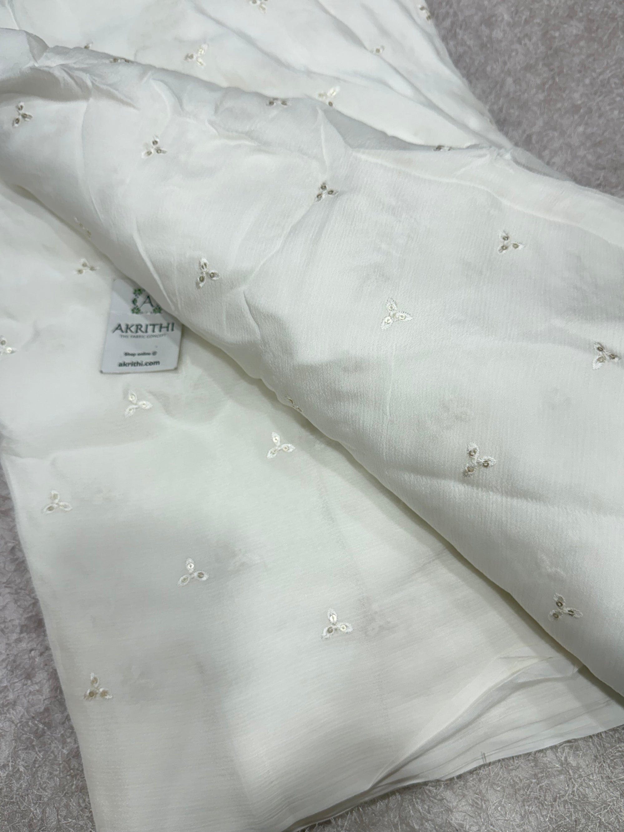 Sequins on dyeable chinon fabric