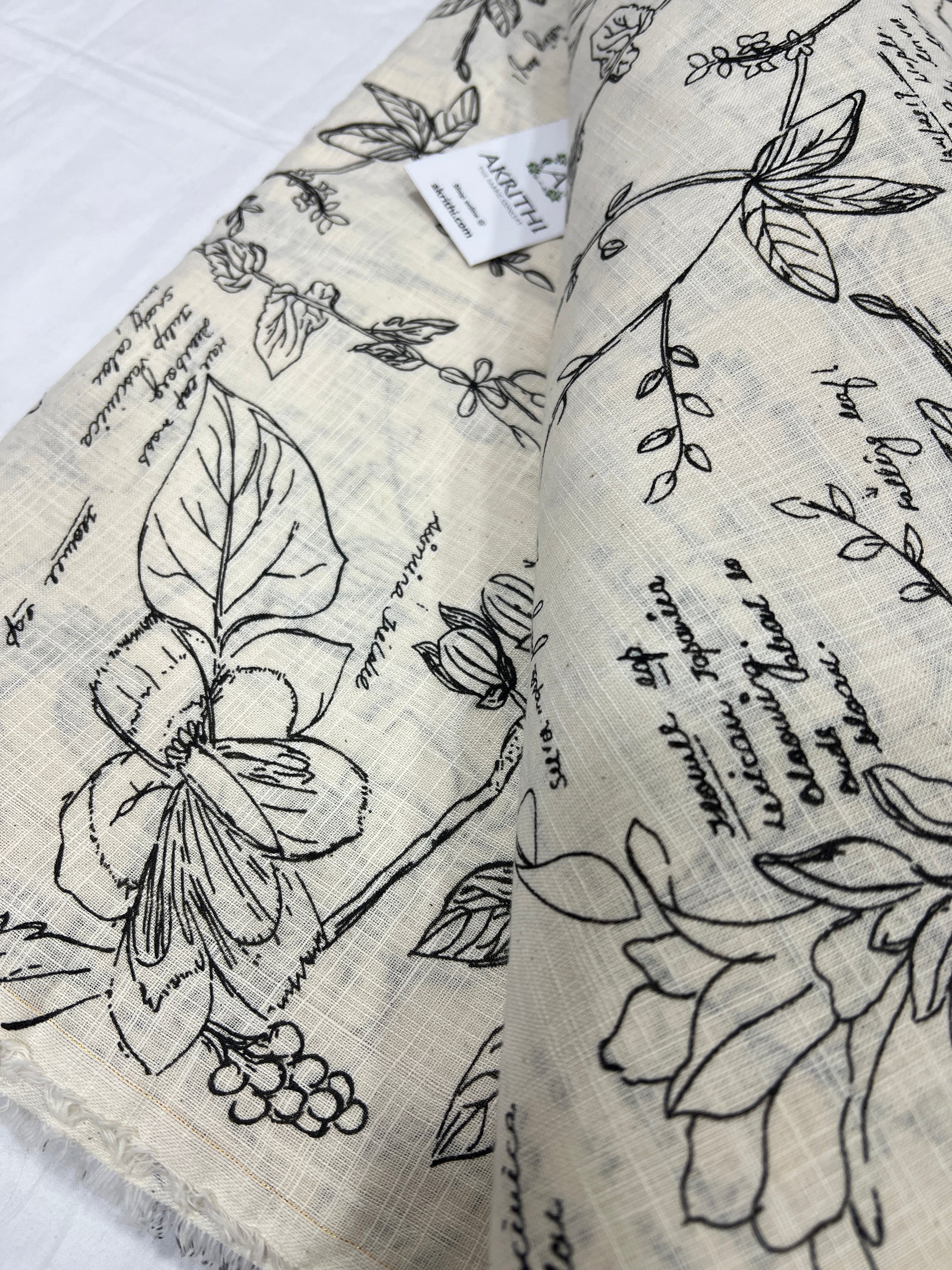 Printed pure slub cotton fabric