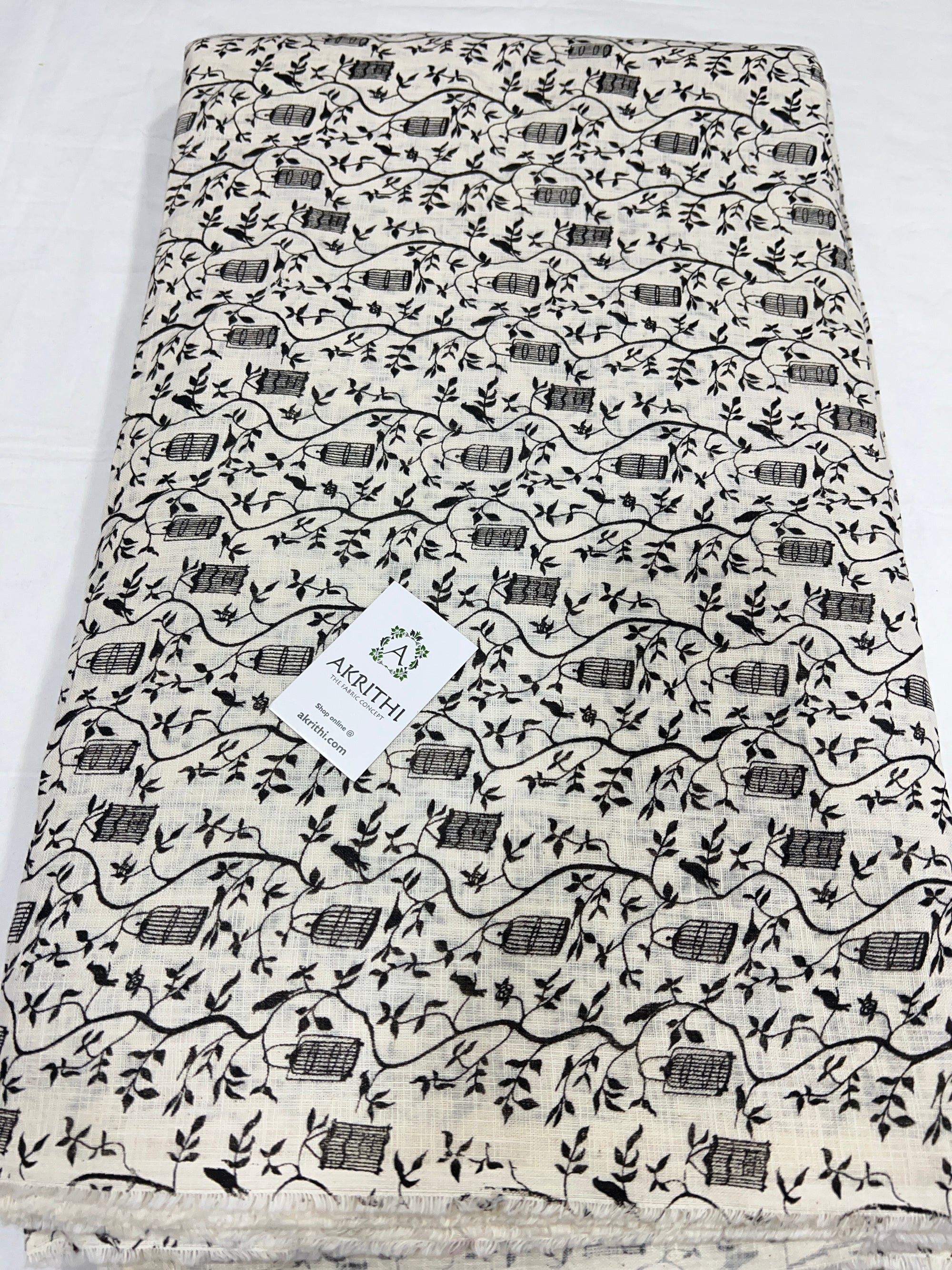 Printed pure slub cotton fabric